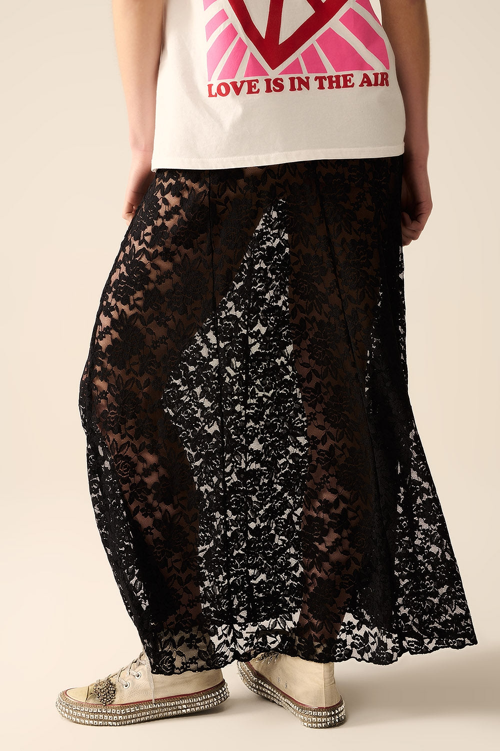 Trendy Black Lace Long Skirt for Women - Elegant & Stylish for Parties, Weddings & Evening Events
