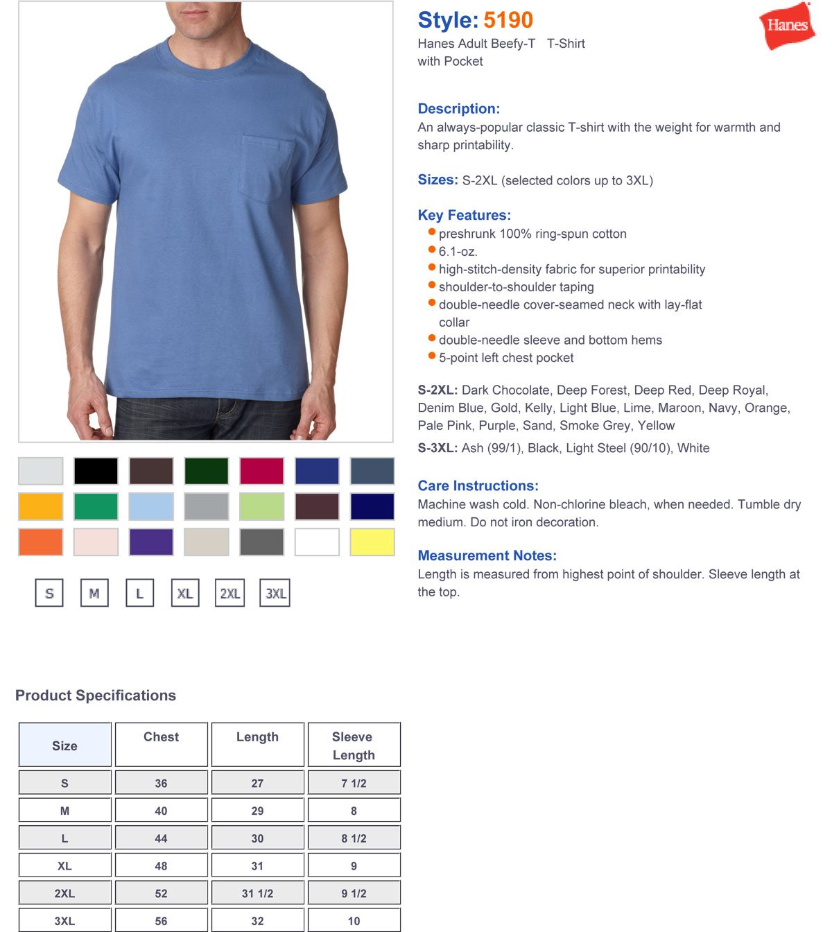 Hanes Men's 5190 ComfortSoft Cotton Crewneck T-Shirt - Pack of 6 - Soft Breathable Fabric for Everyday Wear, Workout & Casual Outfits