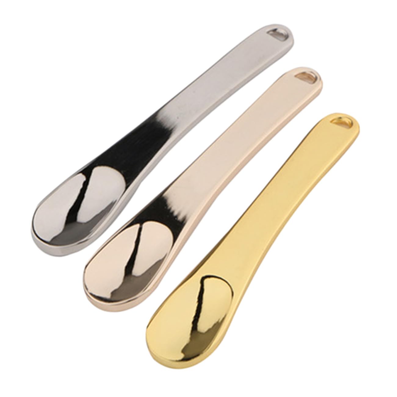 3Pcs Zinc Alloy Cosmetic Spoons - Facial Massage & Skincare Tools for Makeup, Lotion Application & Beauty Routine | Perfect for Spa, Home Skincare & Professional Use