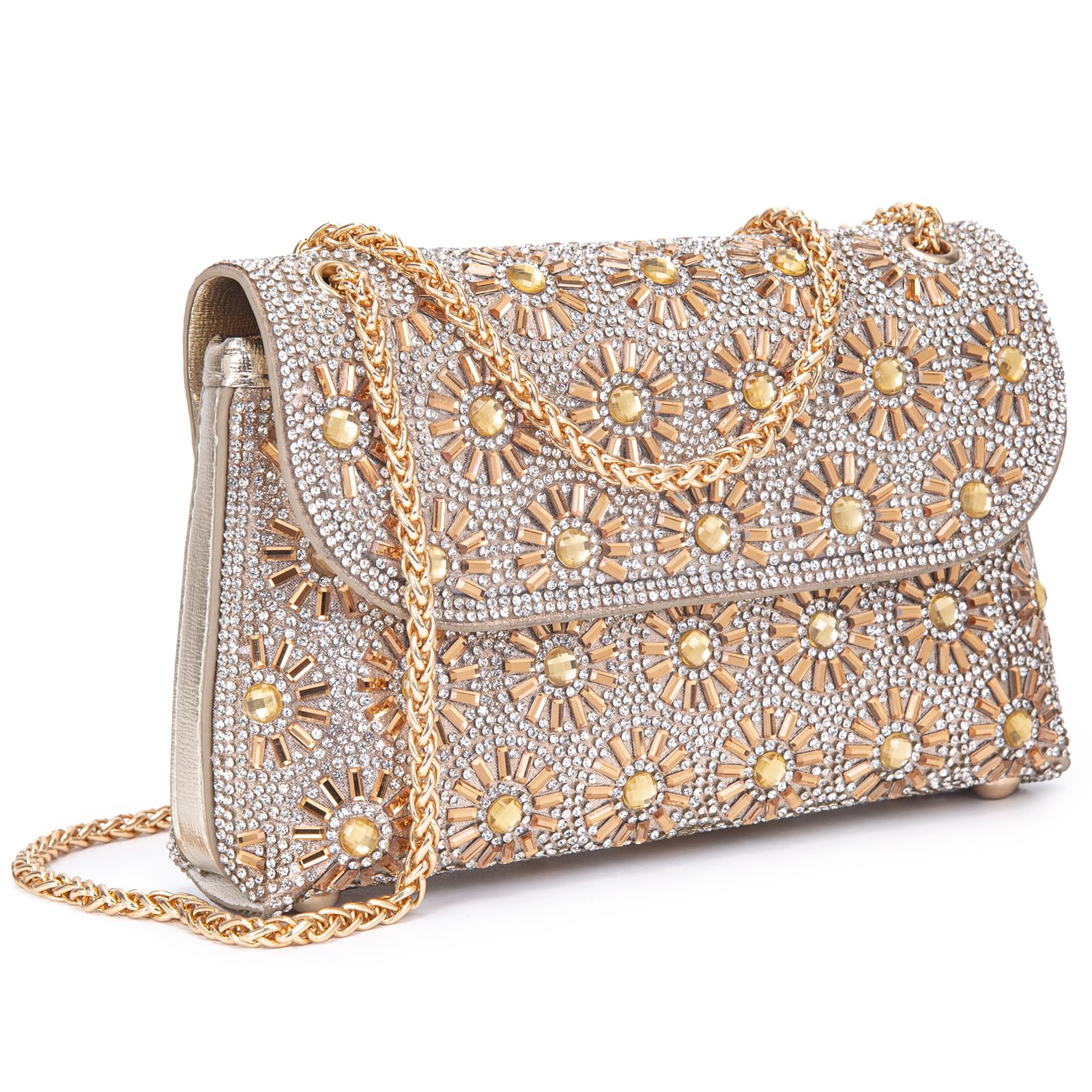 Elegant Rhinestone Crossbody Shoulder Bag for Women - Sparkling Crystal Evening Clutch Purse with Chain - Perfect for Parties, Weddings & Special Occasions