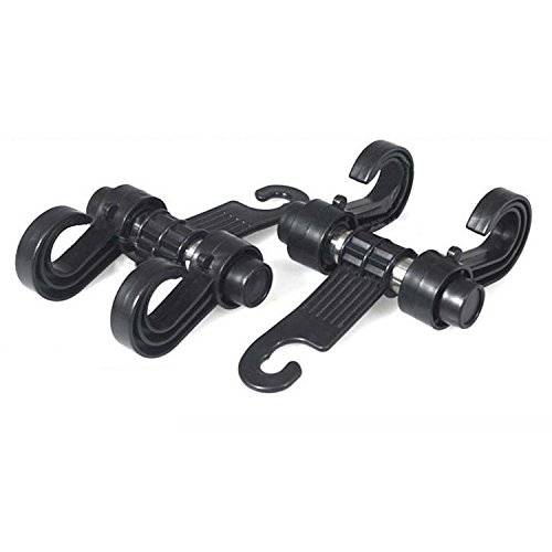 Car SUV Back Seat Headrest Hanger Storage Hooks - 2 Pack Black Multi-Function Mini Hooks (12cm) for Purse, Handbag, Grocery Bags & Organizing - Perfect for Road Trips, Shopping & Daily Commute