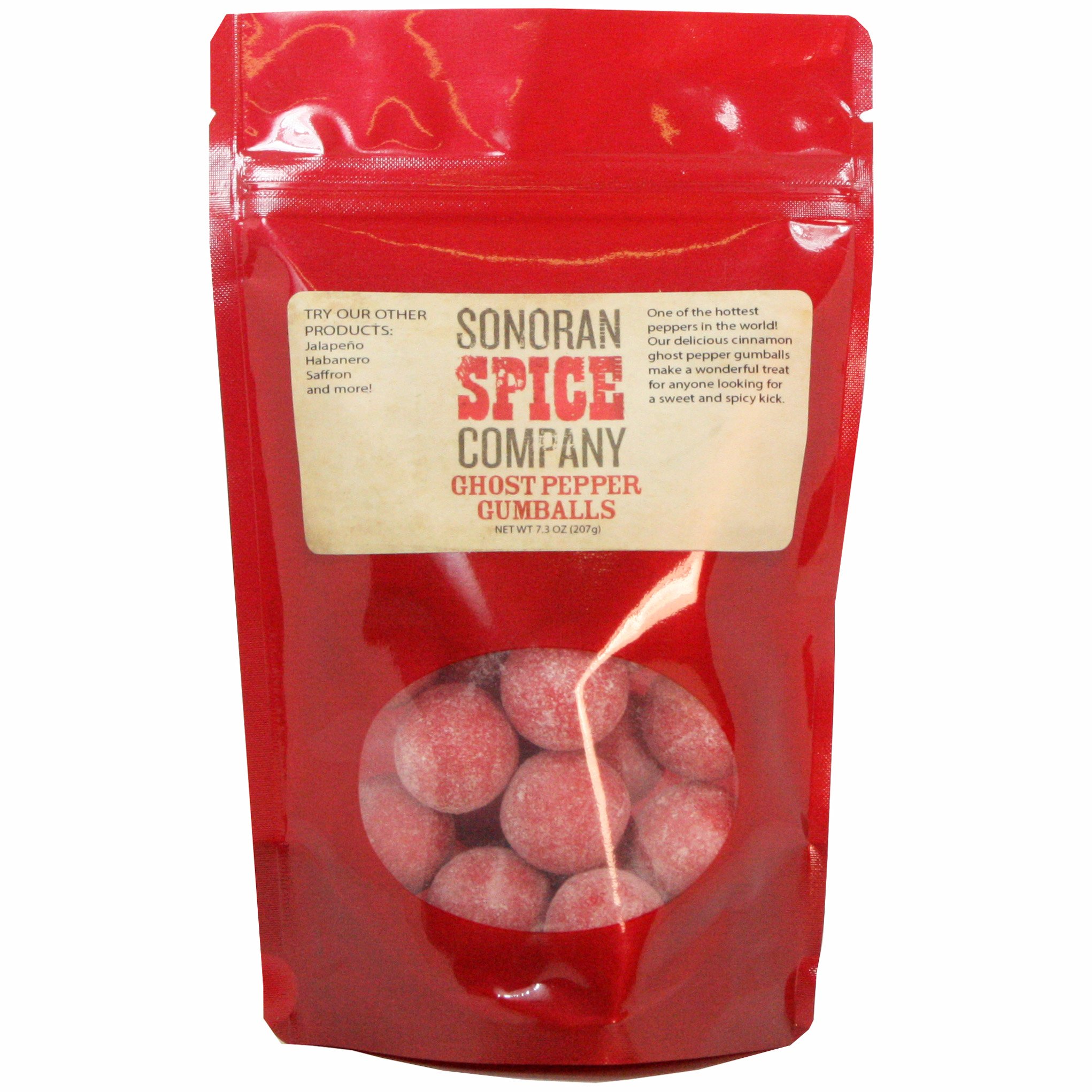 Sonoran Spice Cinnamon Ghost Pepper (Bhut Jolokia) Gumballs - 25 Count Pouch | Hot & Spicy Candy for Halloween Treats, Party Favors & Unique Gifts