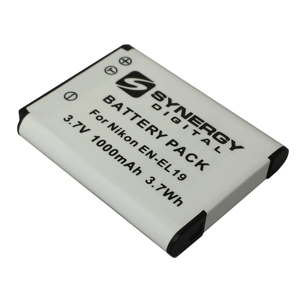 Synergy EN-EL19 Replacement Battery for Nikon S5200 Digital Camera - 3-Pack Li-Ion 3.7V 1000mAh - Compatible with Nikon EN-EL19 - Perfect for Travel, Photography & Backup Power