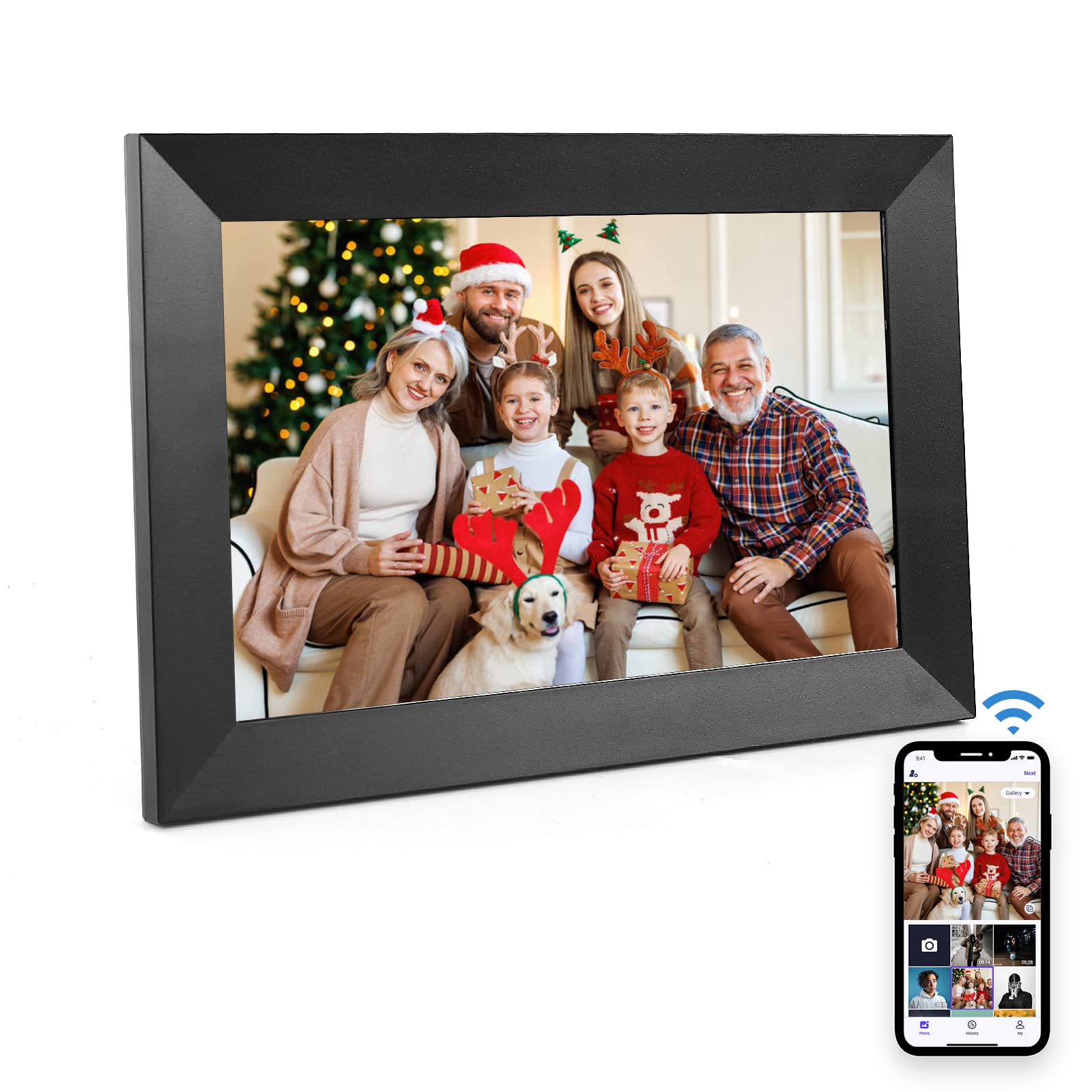 Chirdun 10.1 Inch Smart WiFi Digital Picture Frame - 32GB Memory, 1280x800 IPS LCD Touch Screen, Multi-Function Digital Photo Display - Share Moments via Free App - Perfect for Home Decor, Office Display & Gift Giving