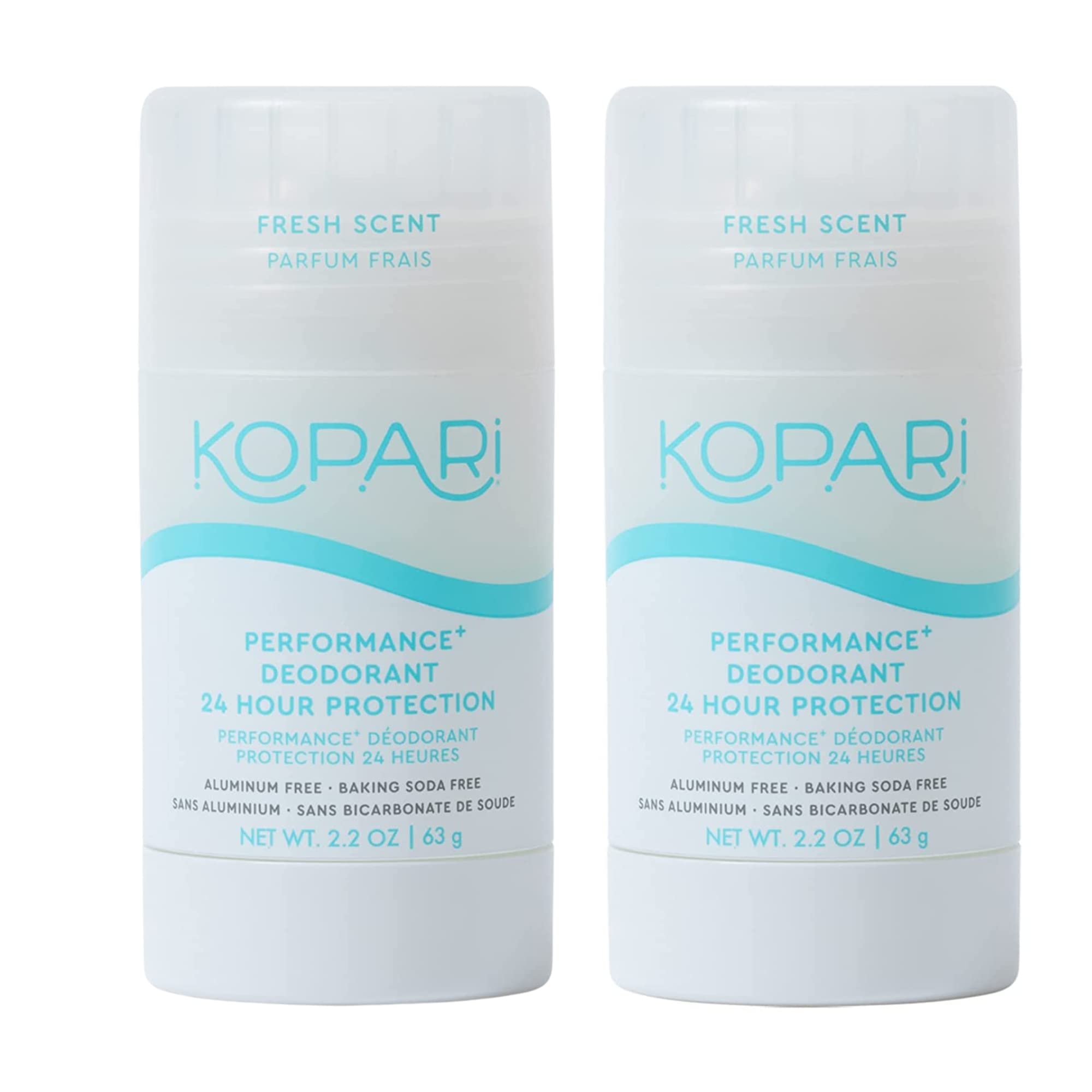 Kopari Performance Plus Aluminum-Free Deodorant for Men & Women - 24 Hour Odor Protection, Sport & Active Lifestyle, Non-Toxic, Clean Formula, No Parabens or Baking Soda, 2 Pack - Perfect for Gym, Workout & Daily Freshness