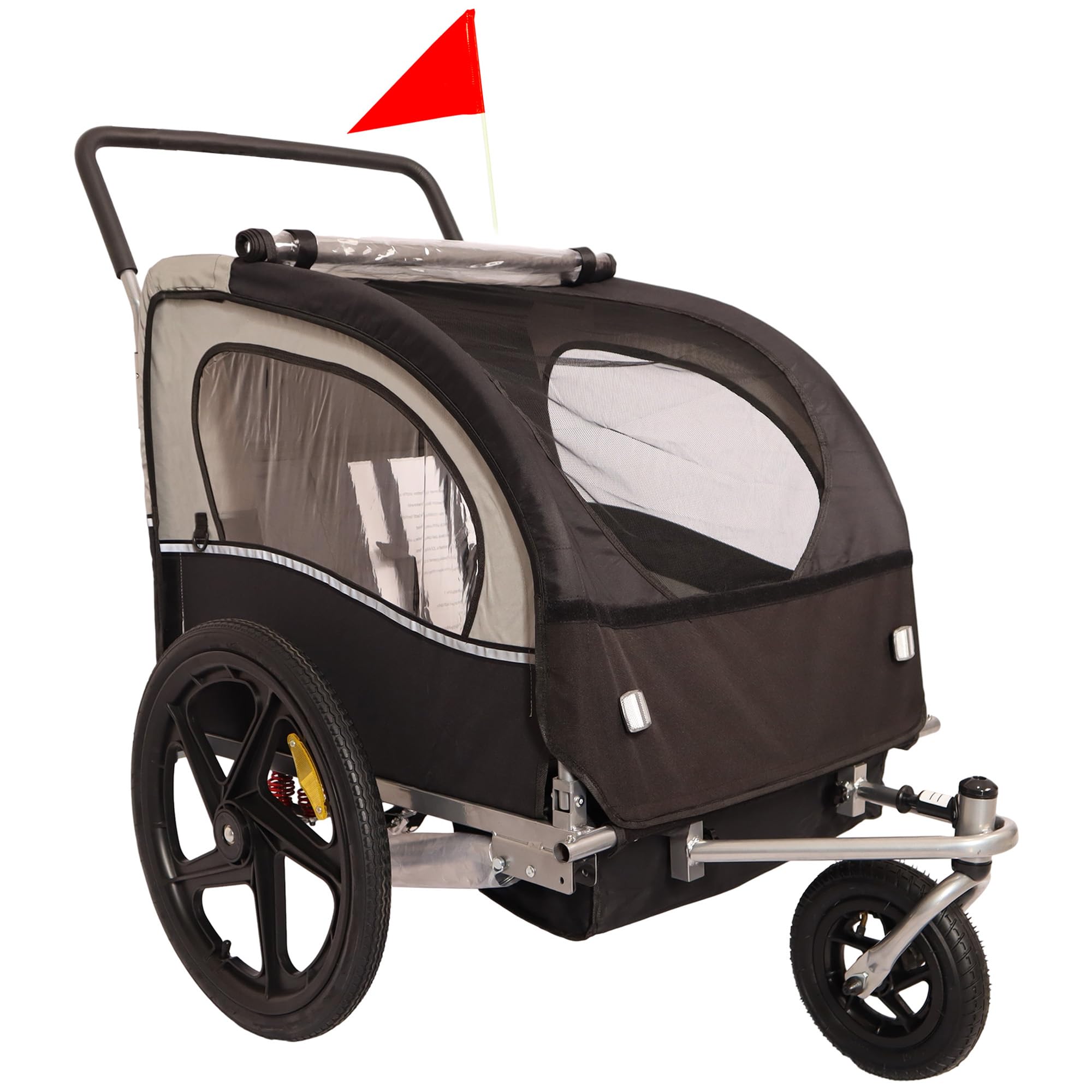CIATRE 2-in-1 Double Seat Bicycle Pet Trailer & Jogging Stroller for Kids - Foldable, Collapsible with Pivot Front Wheel - Perfect for Family Bike Rides, Dog Walks & Outdoor Adventures