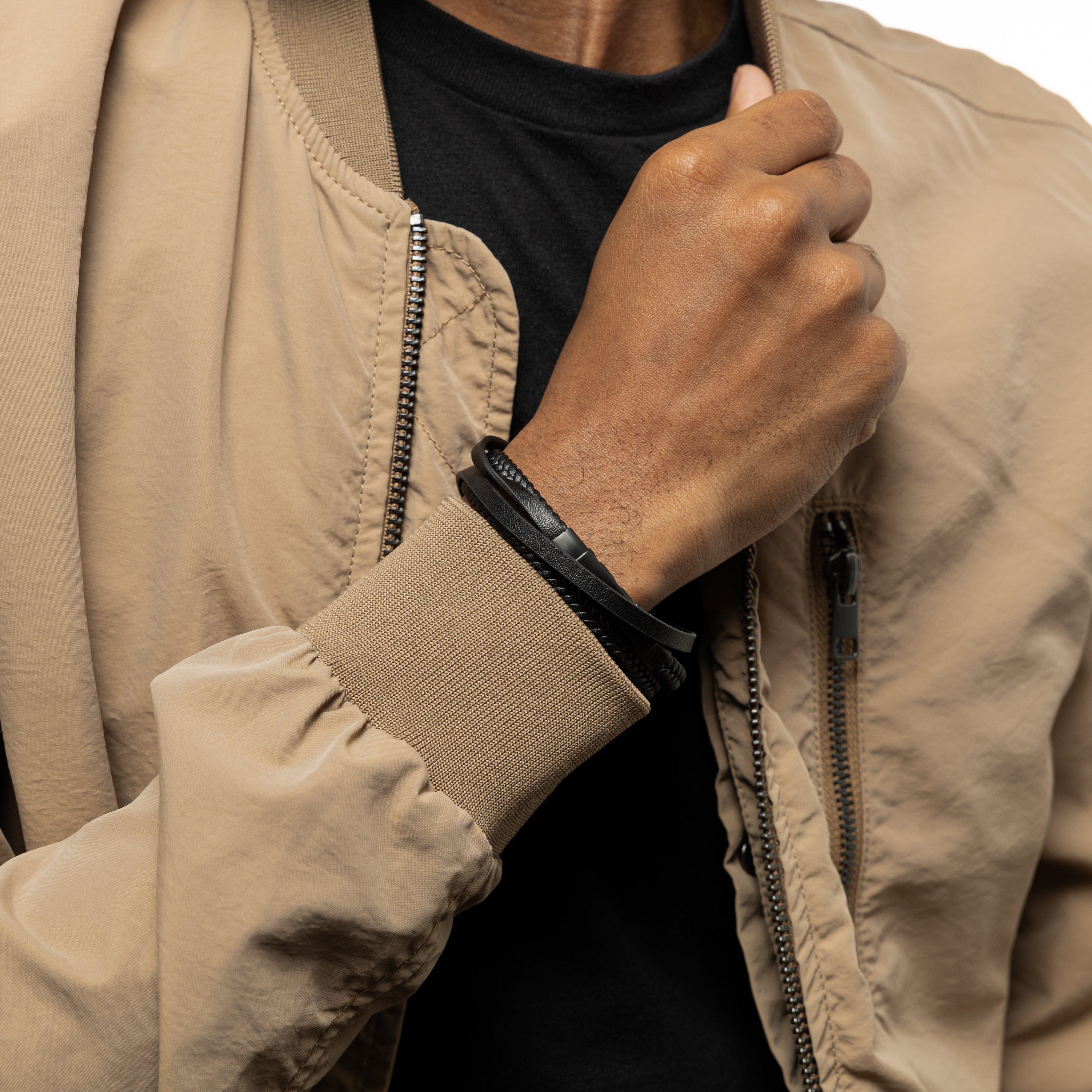 Handmade Genuine Leather Bracelet for Men - Stylish Layered Design - Perfect for Casual Wear, Gifts & Everyday Fashion Accessories