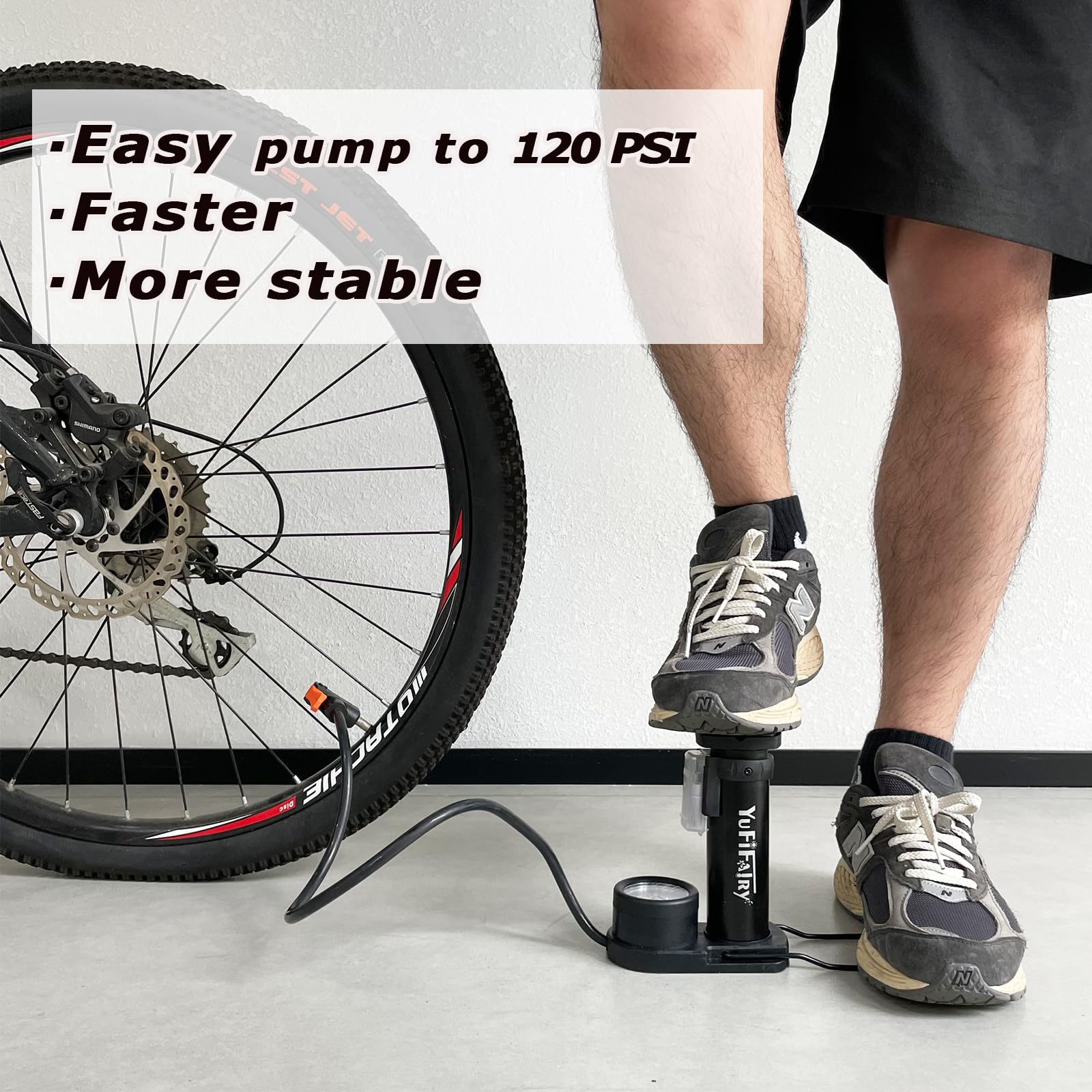 **High Pressure 120PSI Bike Pump with Gauge - Aluminum Alloy Floor Bicycle Air Pump for Road & Mountain Bikes - Compatible with Presta & Schrader Valves - Ideal for Bikes, Sports Balls & Inflatable Toys - Perfect for Home, Gym & Outdoor Adventures**