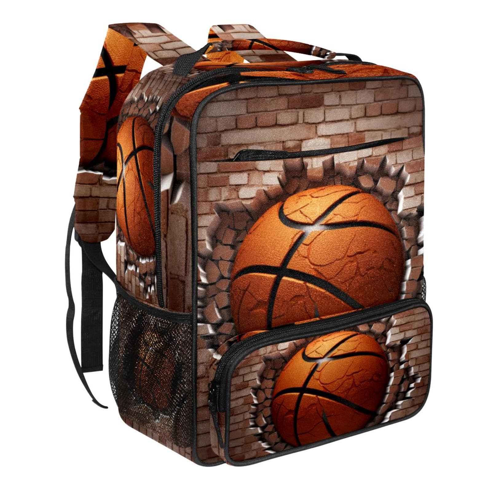 Premium Travel & Work Backpack - Durable Ball Basketball Wall Texture Design - Perfect for Business Trips, Gym, School & Outdoor Adventures