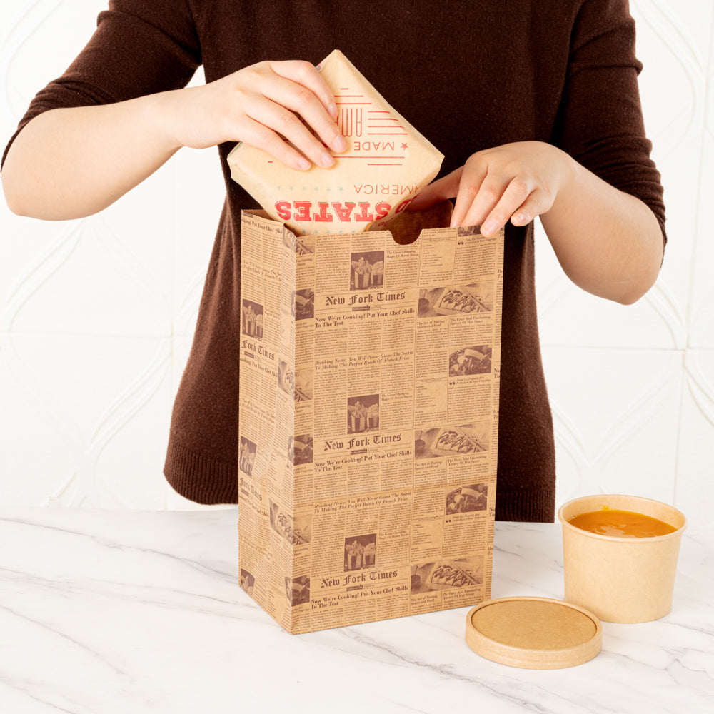 Eco-Friendly Kraft Paper Bags 12 lb, 7 x 4.25 x 12.5 Inches - 100 Count Box - Perfect for Grocery, Retail & Gift Packaging