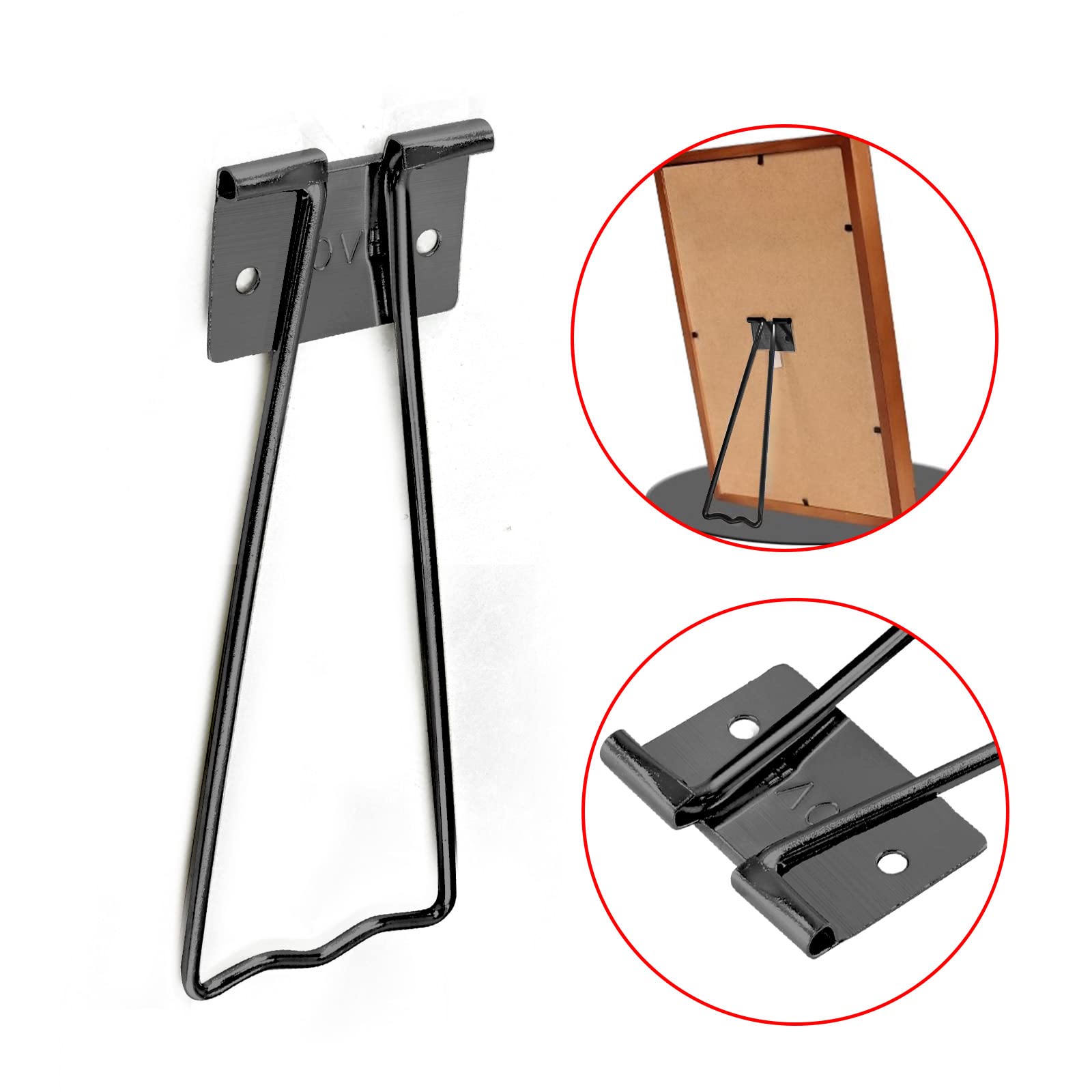 12Pcs Black Iron Easel Backs for Picture Frames - 111mm/4.37