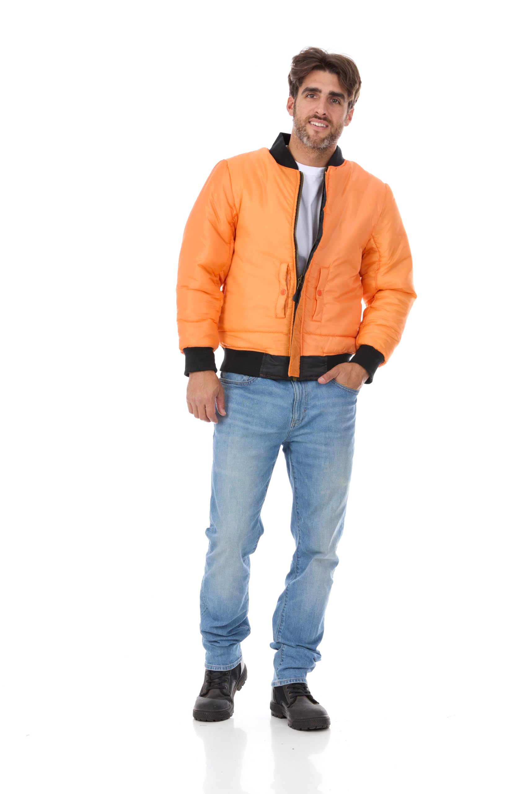 Men's Lightweight MA-1 Bomber Jacket - Military Flight Jacket for Pilots & Casual Wear | Water-Resistant Aviator Jacket for Outdoor & Urban Fashion