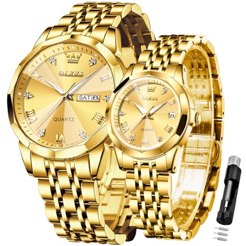 all gold couple watch