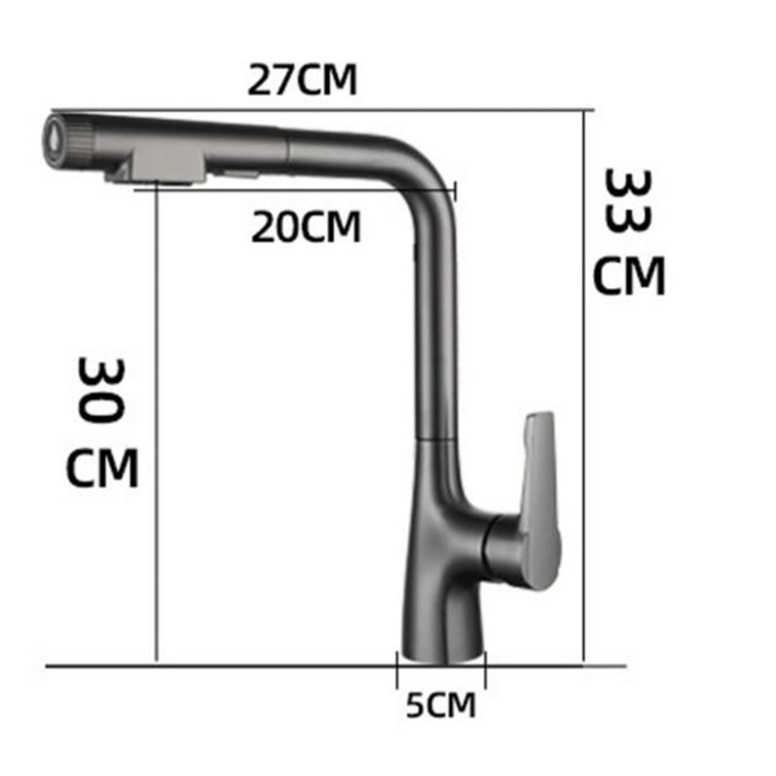 3-Way Pull-Down Kitchen Faucet with Sprayer - Matte Grey Brass Swivel Sink Faucet for Hot & Cold Water - Perfect for Modern Kitchens, Bar Sinks, and RV Use