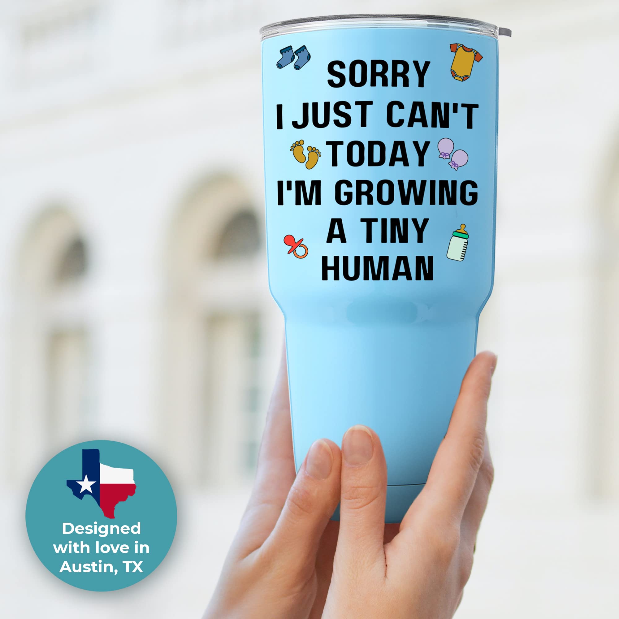 30oz Funny Pregnancy Tumbler - Best Gift for First Time Moms, Expecting Mothers & New Pregnant Women - Perfect for Baby Showers, Maternity Photos & Daily Hydration