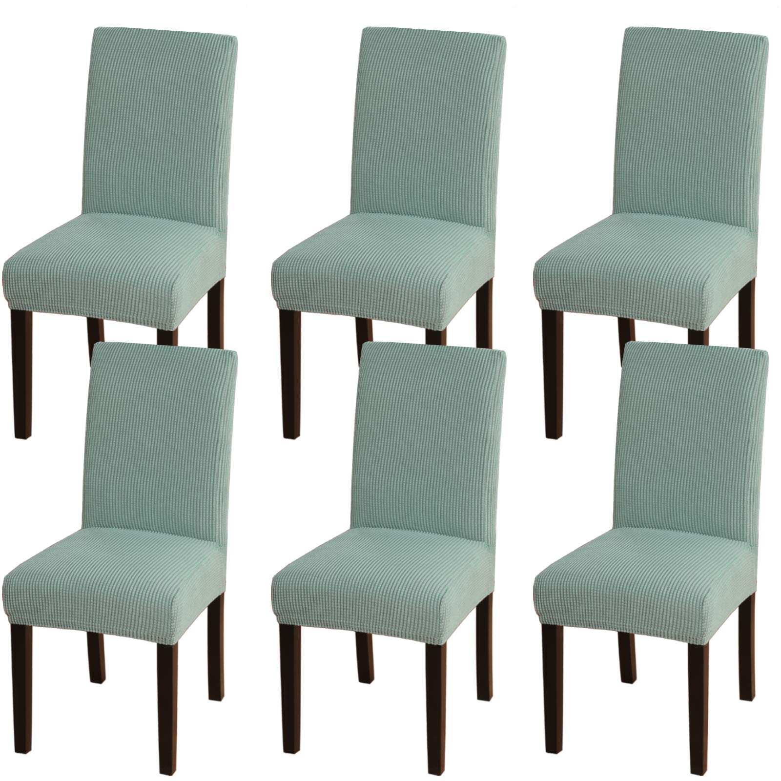 6 Pack Turquoise Stretch Dining Chair Covers - Elastic Slipcovers for Kitchen, Parsons, and Banquet Chairs - Washable Spandex Fabric for Home, Hotel, and Wedding Ceremonies (Dark Cyan) - Perfect for Everyday Use and Special Occasions