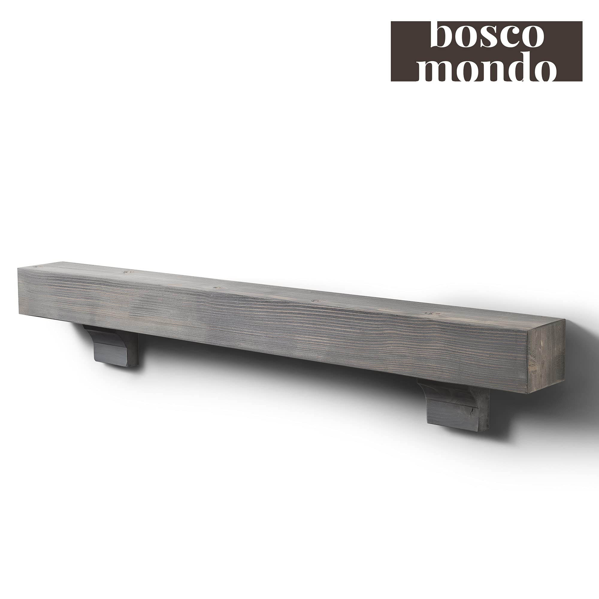 BoscoMondo Rustic Fireplace Mantel Shelf with Corbels - 72
