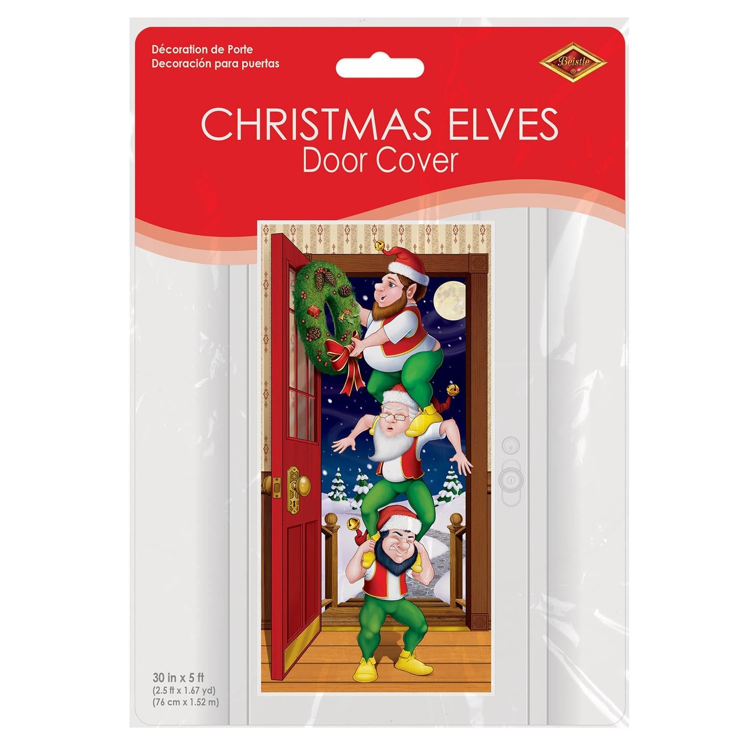 12 Pack Beistle Christmas Elves Door Cover - Festive Holiday Decor for Home, Office & Party Decorations
