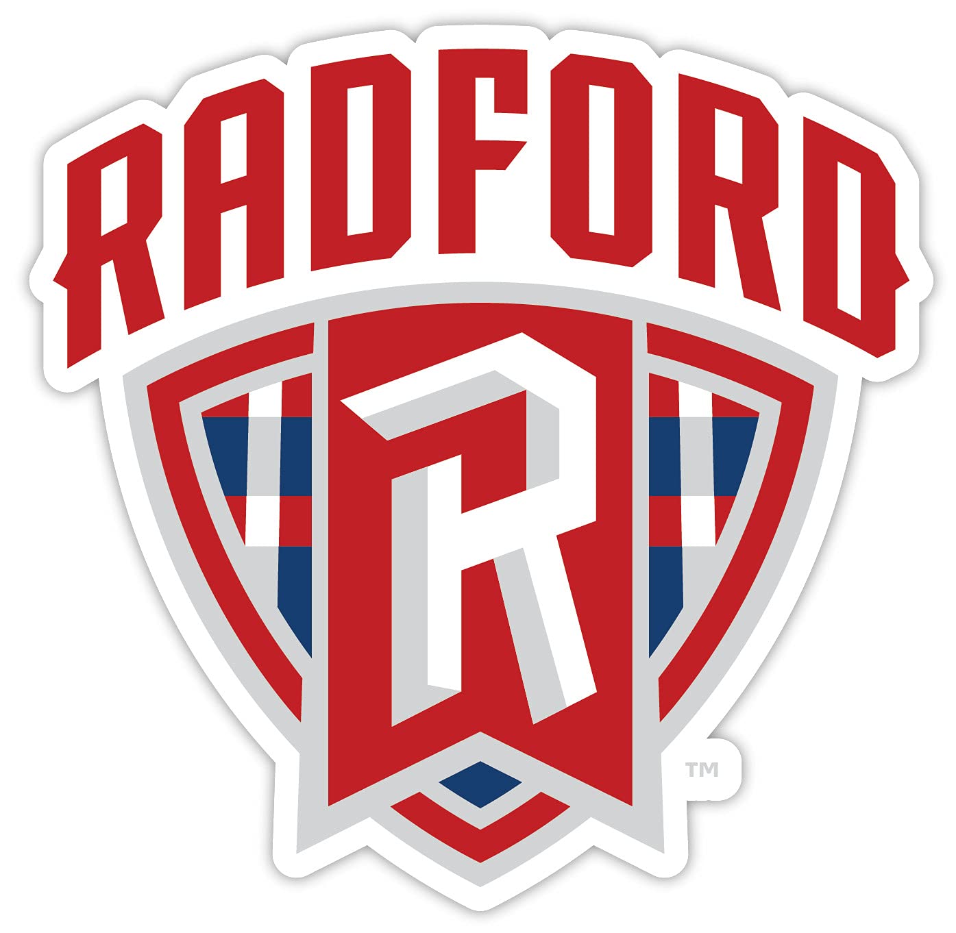 Radford University Highlanders 10-Inch Vinyl Decal Sticker 4-Pack - Officially Licensed NCAA College Stickers for Cars, Laptops & Windows - Perfect for Alumni, Students & Fans