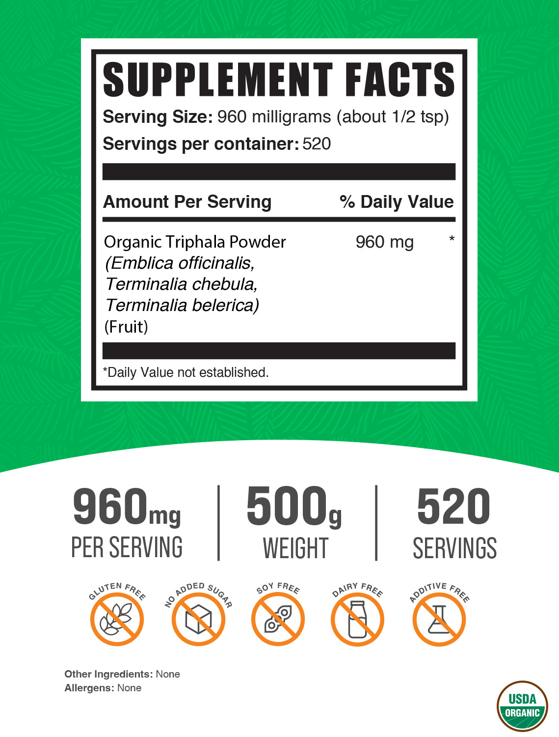 Organic Triphala Powder - 100% Pure Ayurvedic Herbal Supplement for Digestion & Detox | Supports Gut Health, Immunity & Weight Loss | Vegan, Gluten-Free | Perfect for Smoothies, Tea & Wellness Drinks
