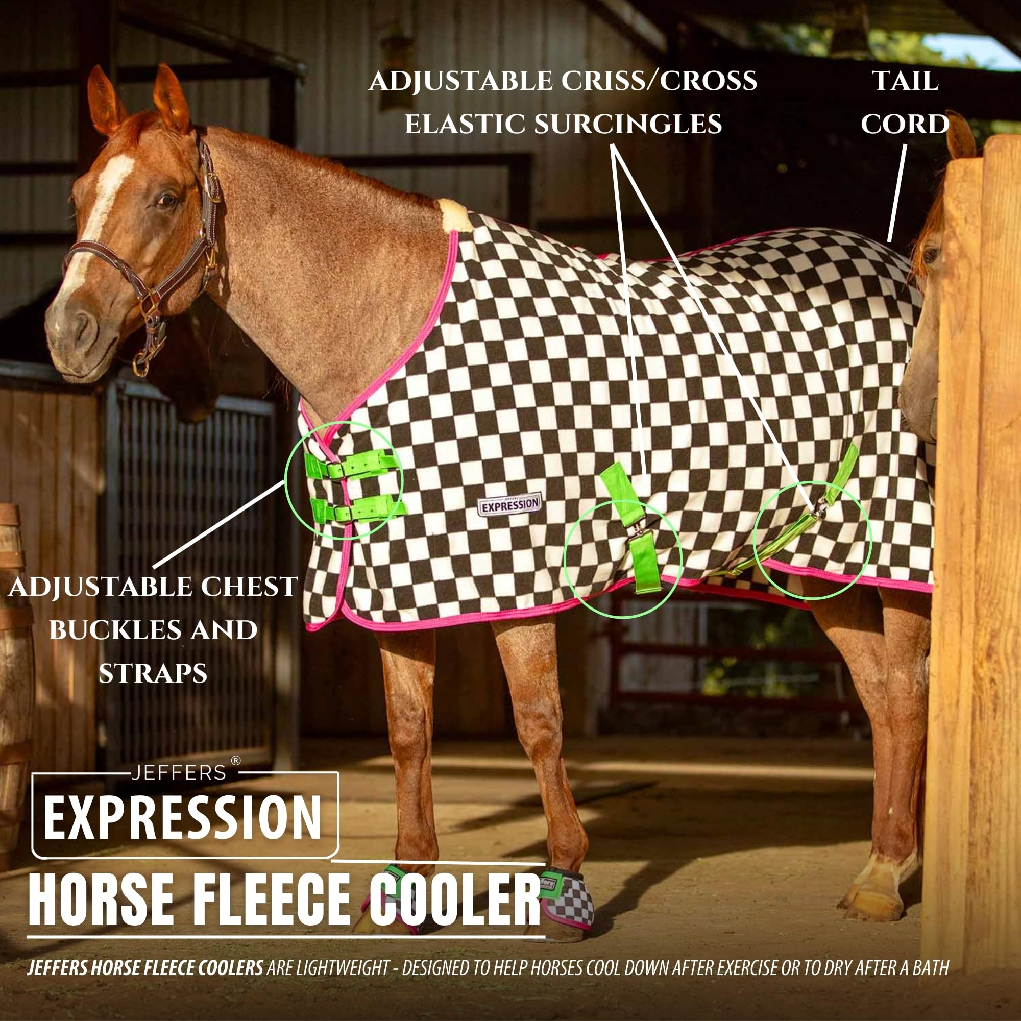 Jeffers Expression Fleece Cooler for Horses - Standard Neck, Skater Cowgirl 84