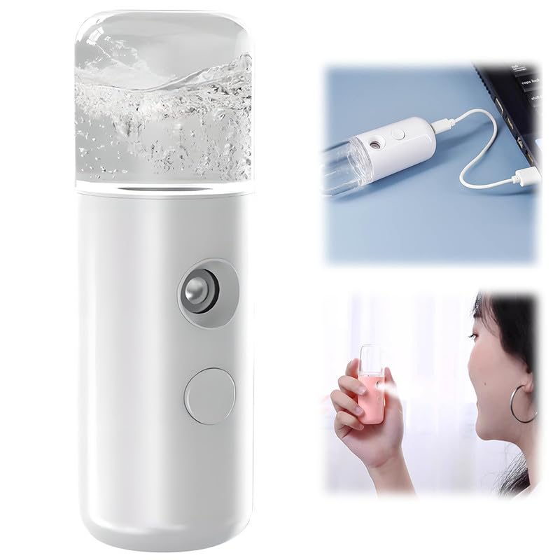 15s Fast Heating Mini Travel Steamer - Rechargeable Cordless Handheld Steamer for Clothes | Portable Fabric Steamer for Home & Travel | Compact Garment Wrinkle Remover | Perfect for Business Trips, Vacations & Daily Use (White)