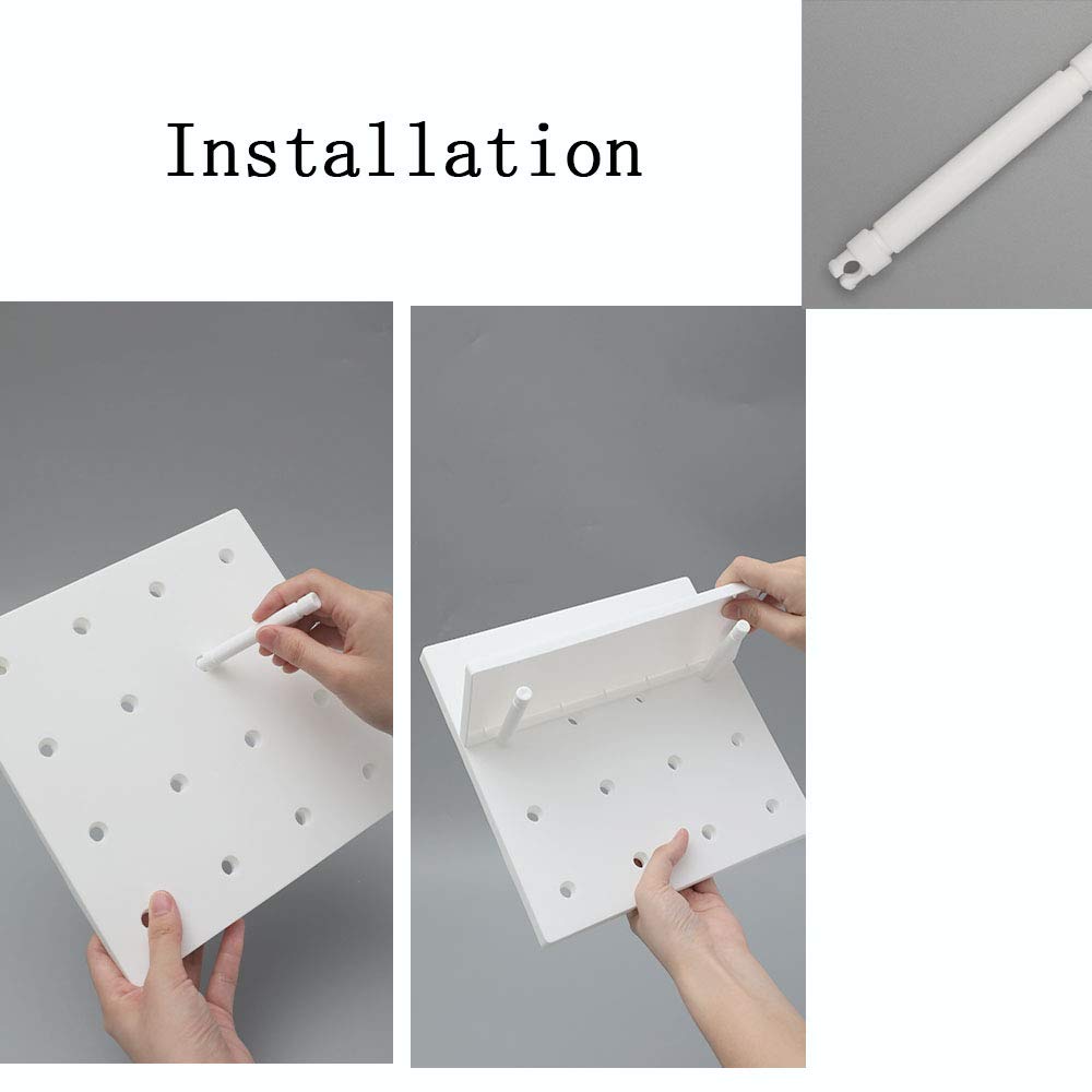 Pinelaxy Pegboard Floating Plastic DIY Wall Shelves - No Drilling Mounted Organizer for Living Room, Bedroom, Kitchen, Bathroom & Office - Perfect for Home Decor & Storage (White)
