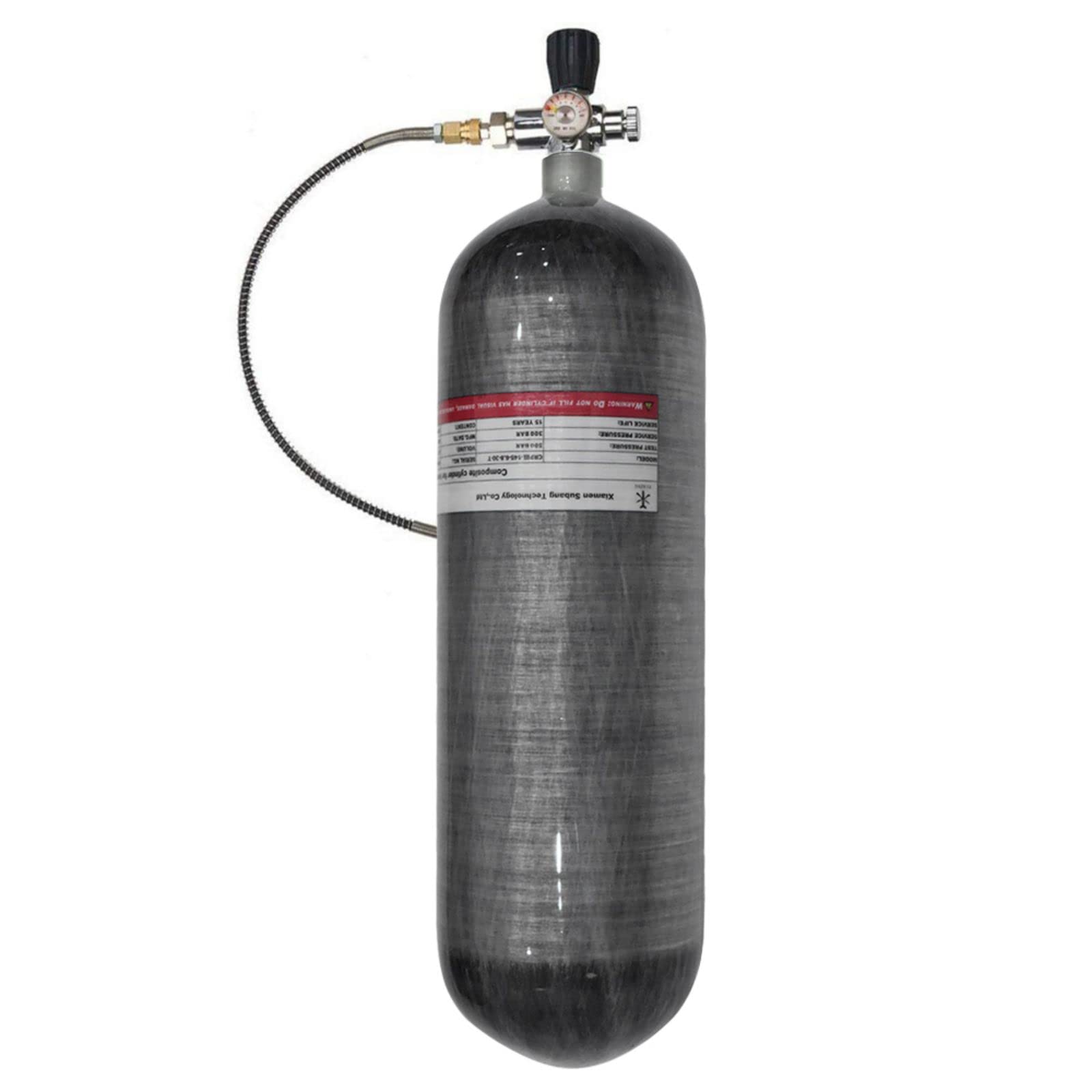 TUXING 4500psi 6.8L Carbon Fiber Air Tank with Valve Regulator Gauge - Portable Paintball Fill Station for PCP Air Rifles, Scuba Diving & Outdoor Sports | High Pressure Air Storage Solution for Paintball, Hunting & Underwater Adventures