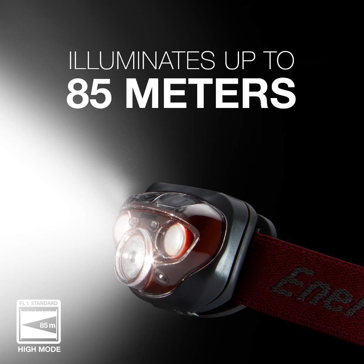 Energizer LED Headlamp - 300 Lumens Bright Headlight for Camping, Hiking, Running & Mechanic Work | Rechargeable & Waterproof | Includes Batteries (Rust Red, Pack of 1) - Perfect for Night Adventures, Emergency Repairs & Outdoor Activities