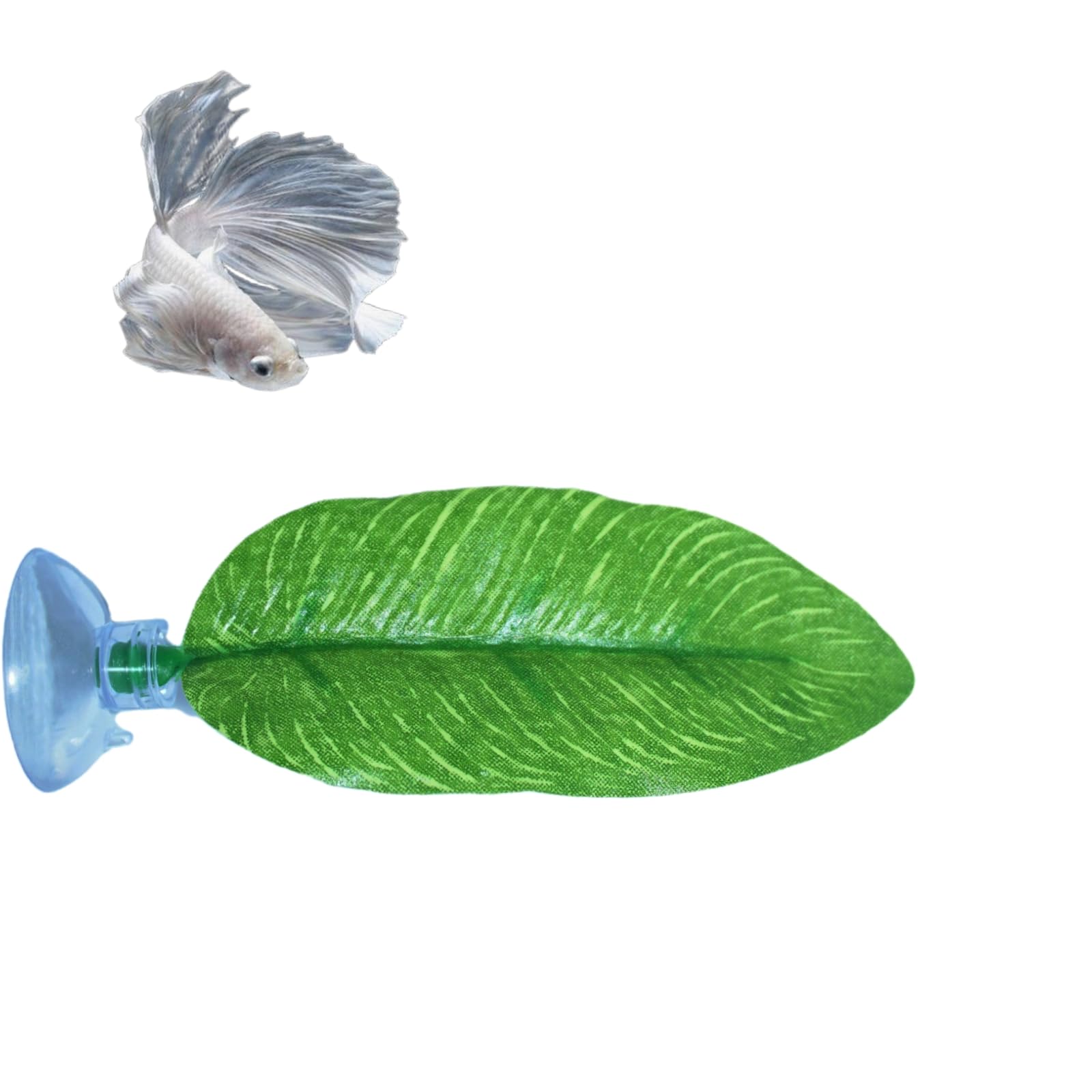 DOBA No Wire Betta Bed Leaf Hammock - 2 Pack Silk Betta Fish Leaf Hammock Pad with Realistic Design, Lightweight Aquarium Plant Decor for Fish Tank Hideout & Resting Spot - Perfect for Betta Fish Toys and Aquarium Decorations (Green)