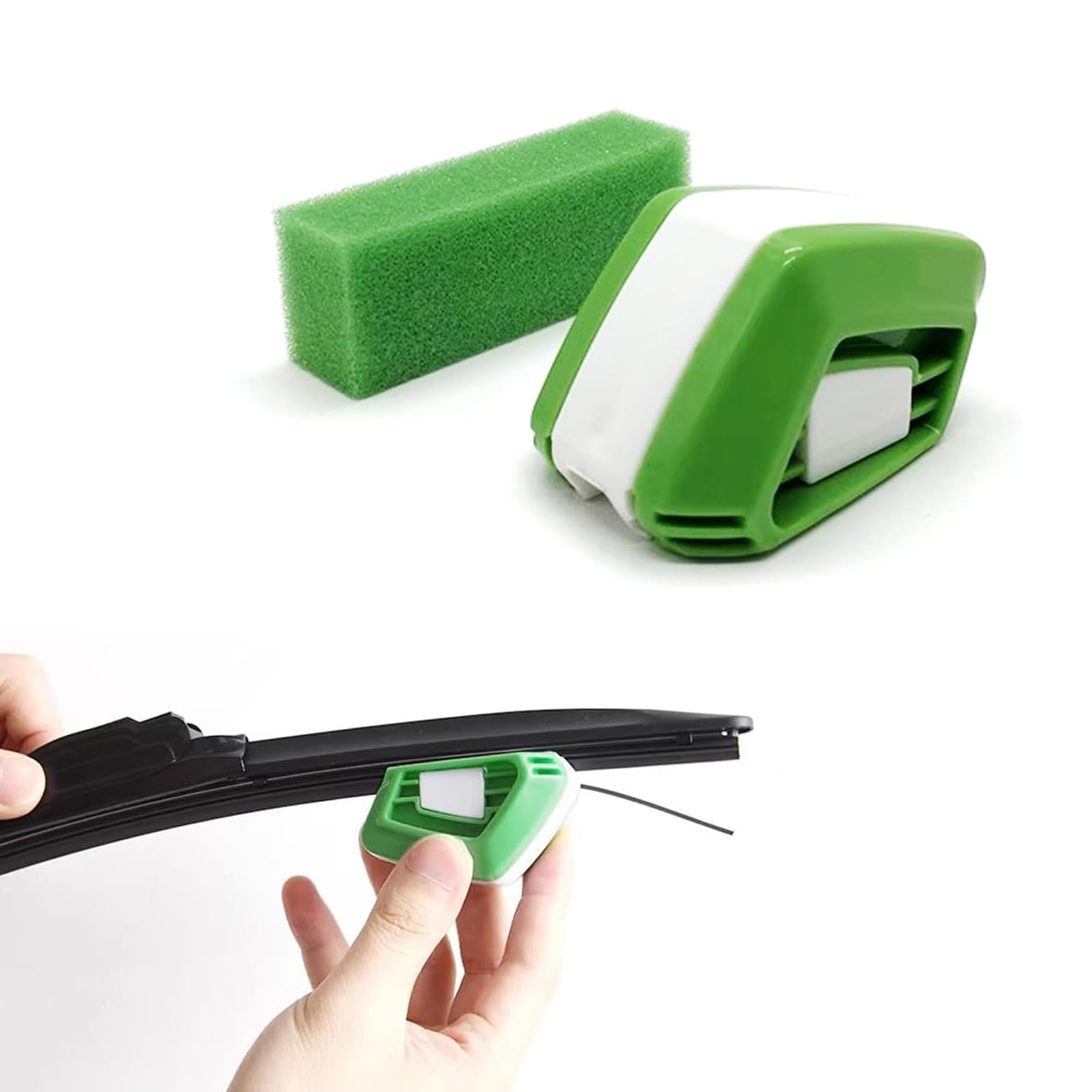 1 PC Car Wiper Repair Tool - Portable ABS Windshield Wiper Regroover with Sponge - Universal DIY Wiper Blade Cleaner & Maintenance Kit for Car, Truck, SUV, Van (Green) - Perfect for Restoring Old Wipers & Improving Visibility in Rainy Weather
