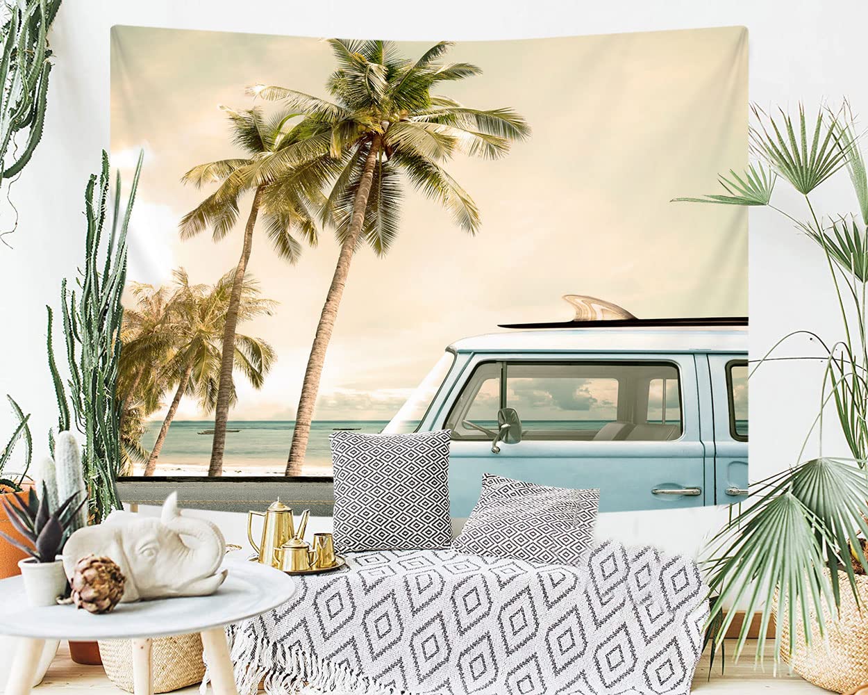Beach Tapestry Wall Art - Ocean Scenery Decor for Bedroom & Living Room