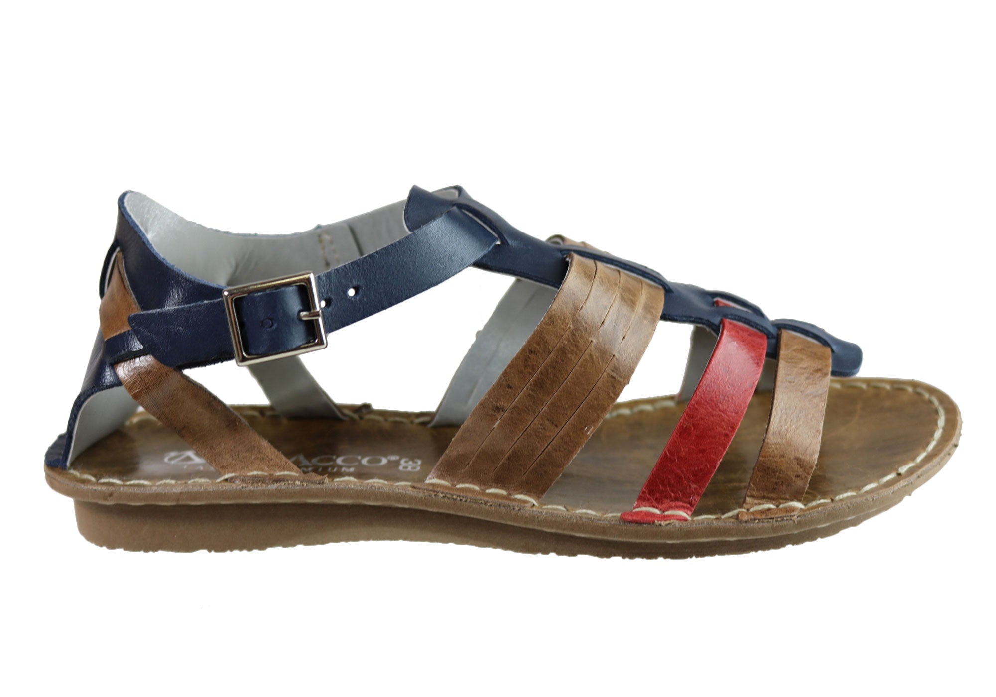 Andacco Augustine Women's Comfort Flat Leather Sandals - Handmade in Brazil - Perfect for Summer, Beach & Casual Outings