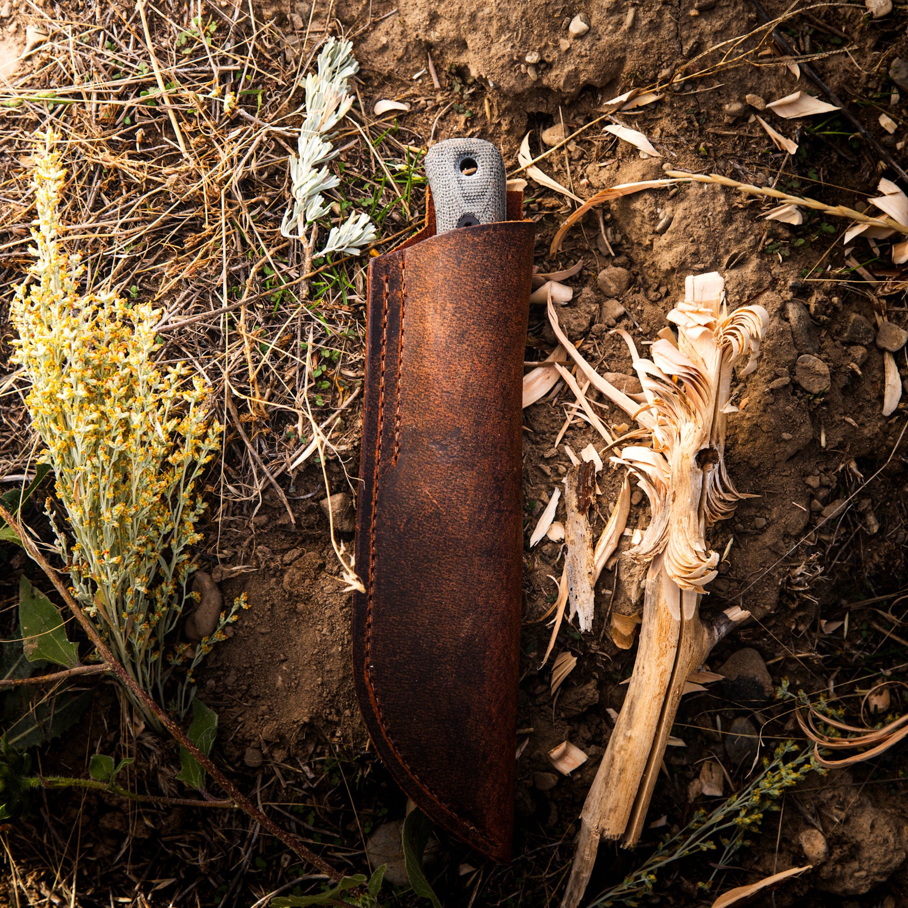 F4 Bushcraft Survival Knife - Premium MagnaCut Blade with Polished Stonewash Finish & Green/Black Layered Canvas Micarta Handle - Ideal for Outdoor Camping, Hunting, and Wilderness Survival