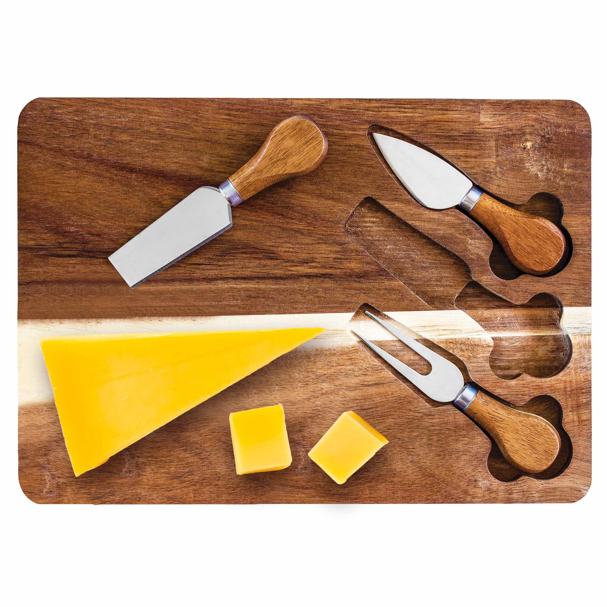 Premium Charcuterie Board Set with Built-In Cheese Knives - Elegant Wooden Serving Tray for Cheese, Charcuterie & Appetizers - Perfect for Dinner Parties, Wine Nights & Holiday Entertaining