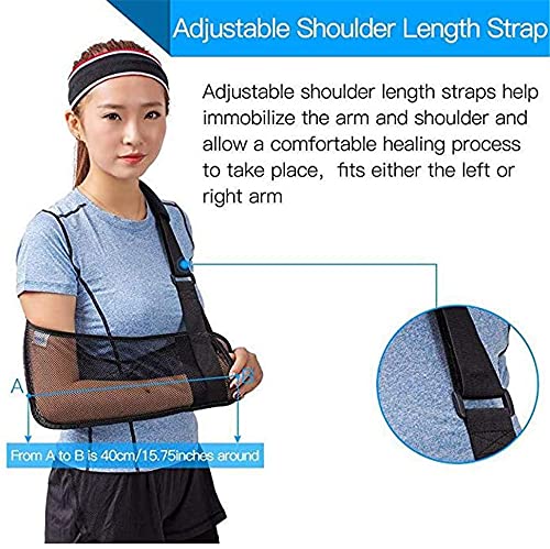 **Lightweight Breathable Mesh Arm Sling for Adults - Shoulder Immobilizer with Rotating Cuff, Wrist & Forearm Support (Large Size) - Ideal for Post-Surgery, Injury Recovery & Comfortable Daily Use**