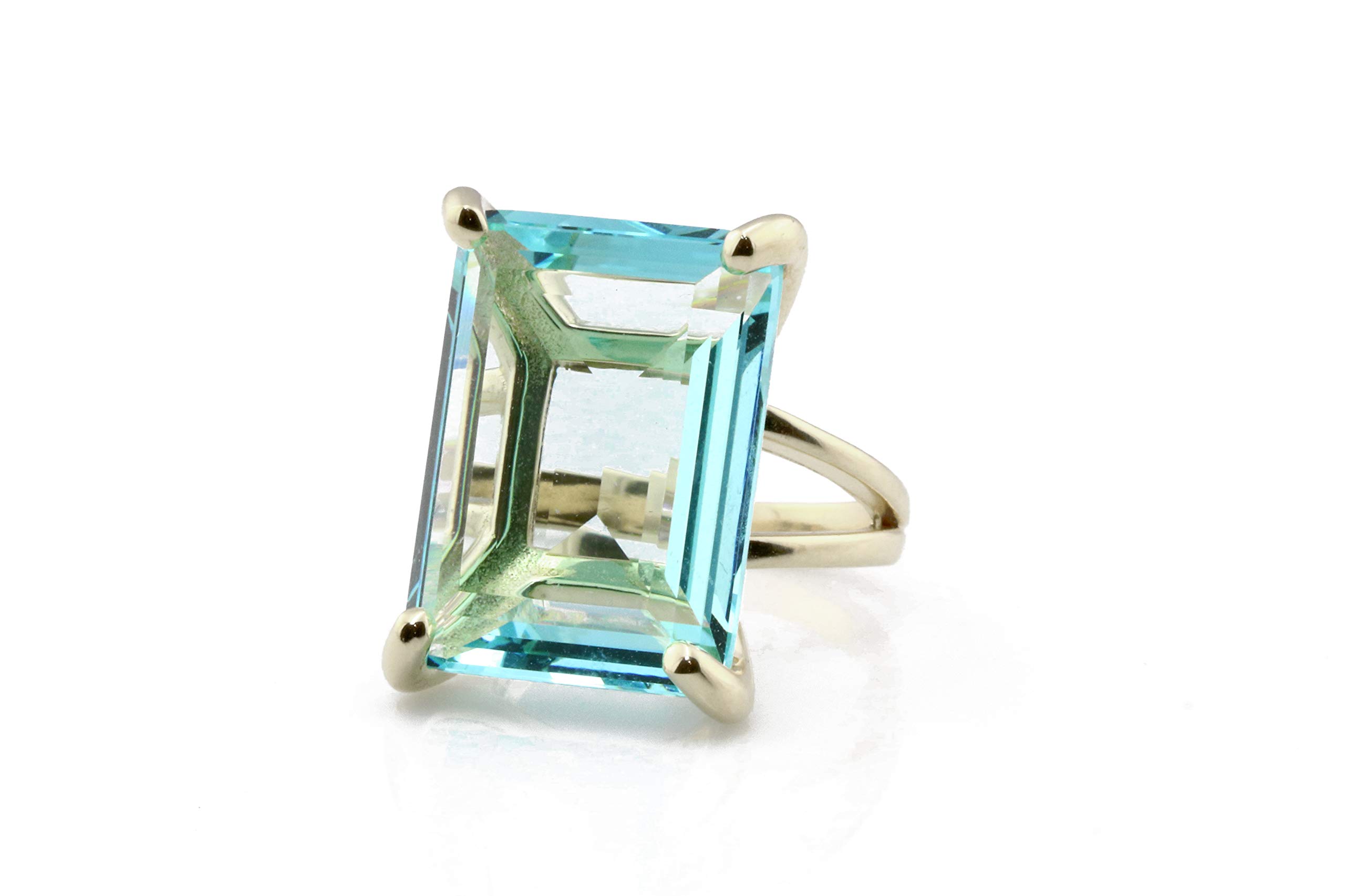 Handmade Anemone Blue Topaz Ring - Elegant Statement & Birthstone Jewelry for Women - Customizable Fashion Ring Gift for Birthday, Bridesmaid, Wedding & Anniversary - Perfect for Evening Parties, Date Nights & Special Occasions