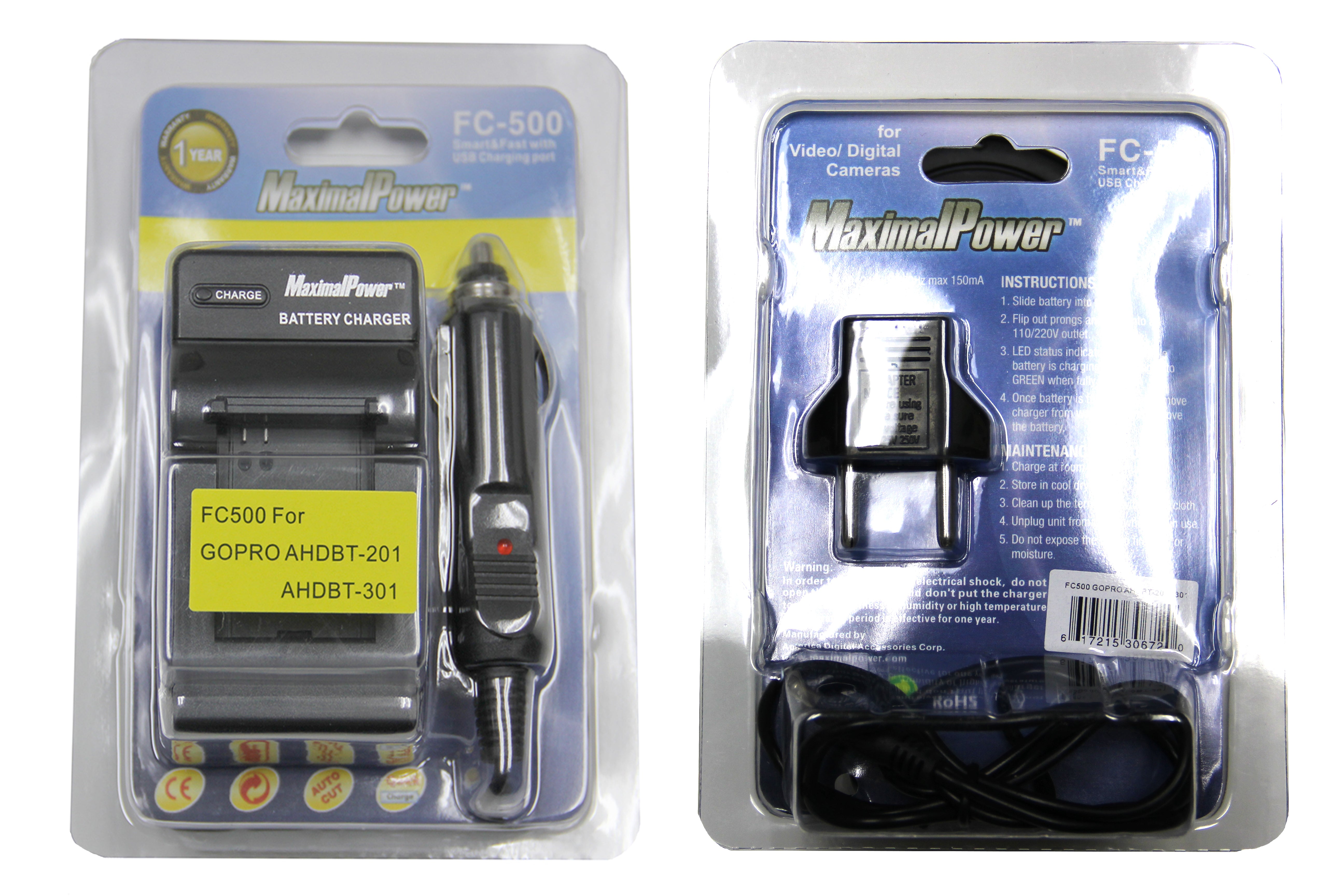 GoPro HERO3 HERO3+ AHDBT-301 Camera Battery Charger - Fast Charging Replacement for GoPro HERO3/3+ Accessories - Perfect for Travel, Vlogging & Outdoor Adventures