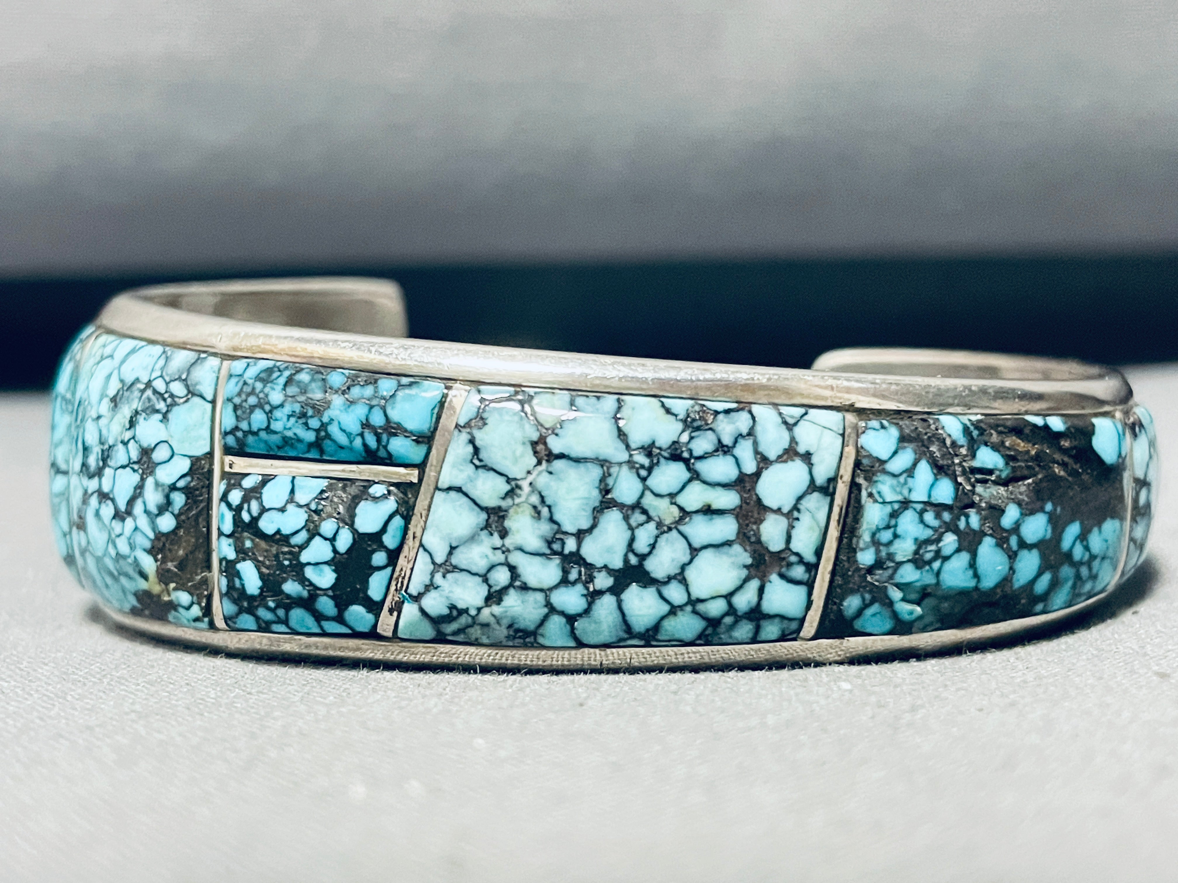 Vintage Navajo Lone Mountain Turquoise Sterling Silver Bracelet - Handmade Native American Jewelry for Women - Perfect for Boho, Western & Festival Fashion