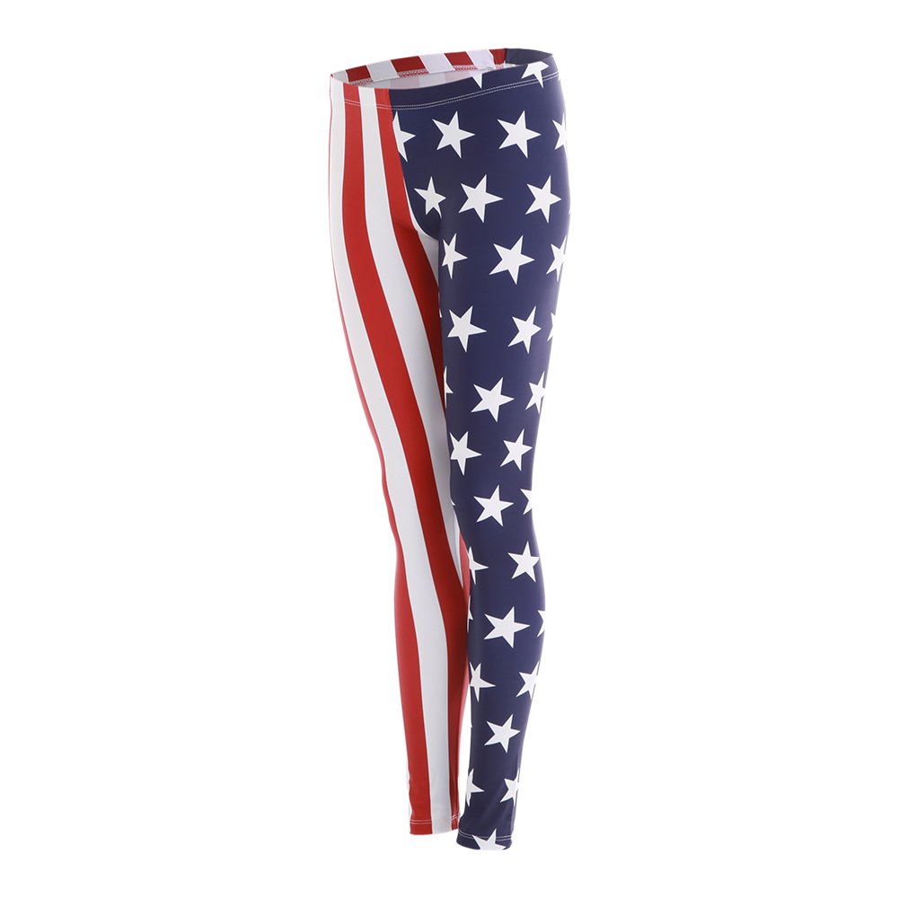 USA Flag Women's Workout Leggings - Patriotic American Athletic Yoga Pants for Running, Gym & 4th of July Celebrations - Small Size