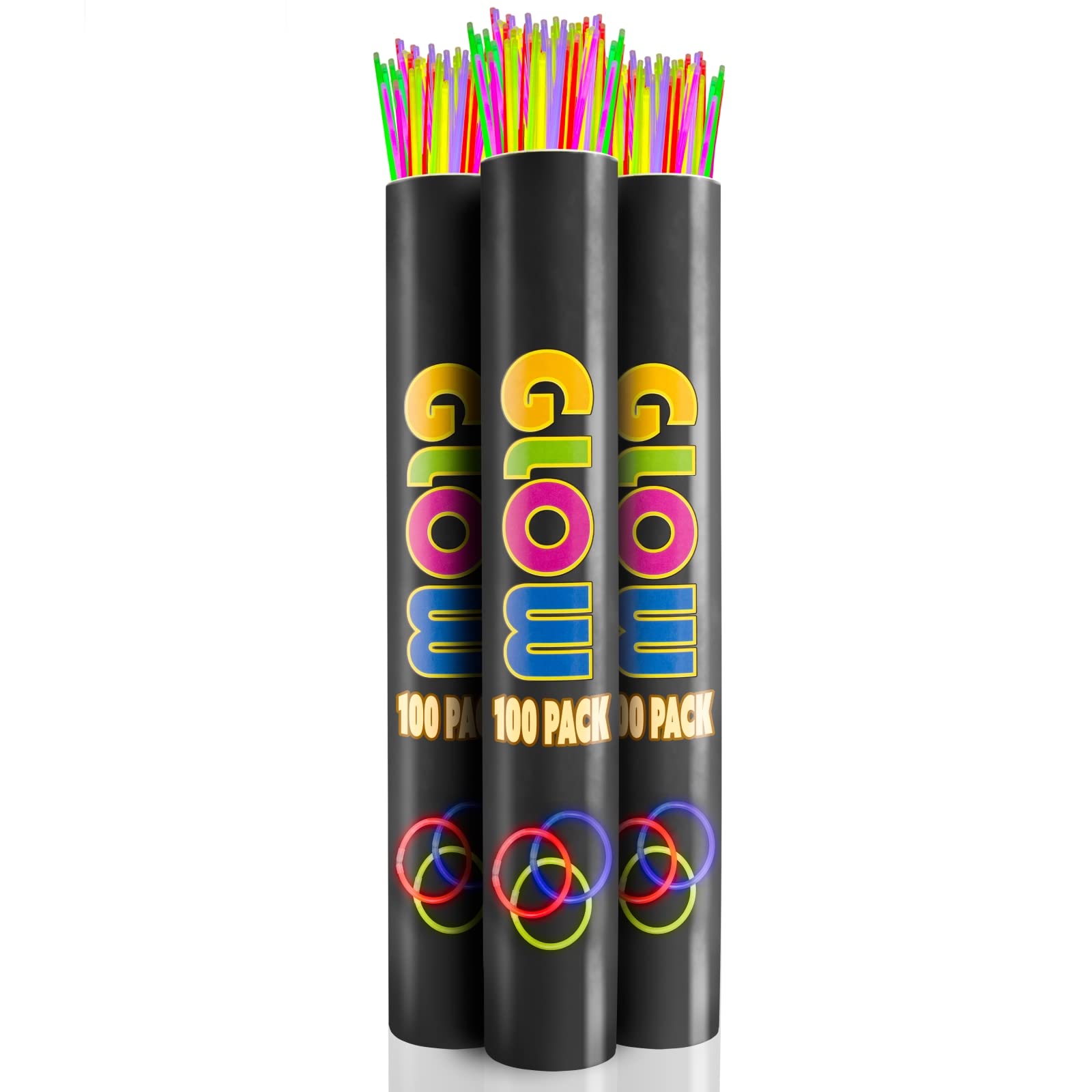 Halloween Glow Sticks Necklaces - 22 Inch Party Supplies for Dark Decor