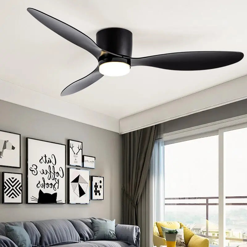 Muriel Modern White Ceiling Fan with Remote Control - 52 Inch Low Profile Flush Mount - Quiet Reversible Motor - Energy Efficient LED Light - Perfect for Bedroom, Living Room & Office