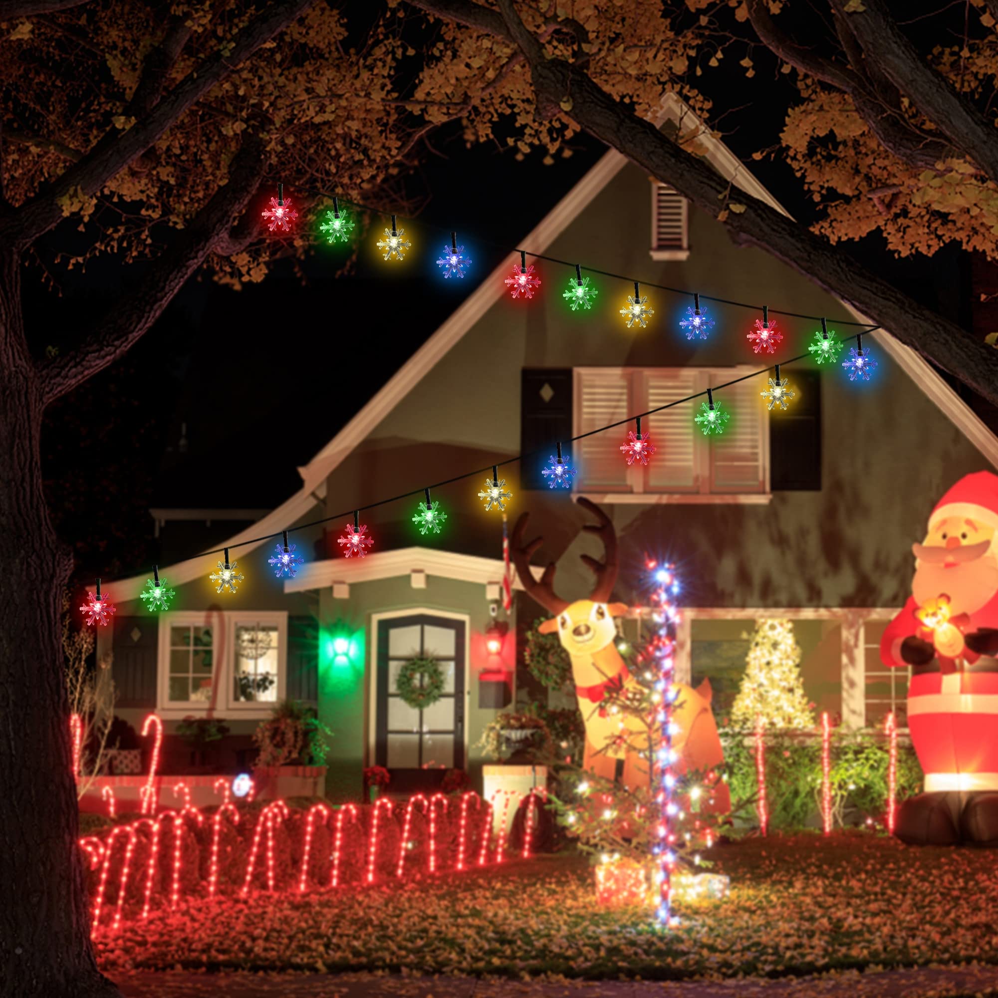 Twinkle Star 100 LED 33 FT Solar Powered Outdoor Christmas Lights - 8 Lighting Modes Waterproof Fairy String Lights for Holiday Decorations, New Year Party, Wedding, Xmas Tree & Garden - Perfect for Patio, Backyard, Porch and Landscape Lighting
