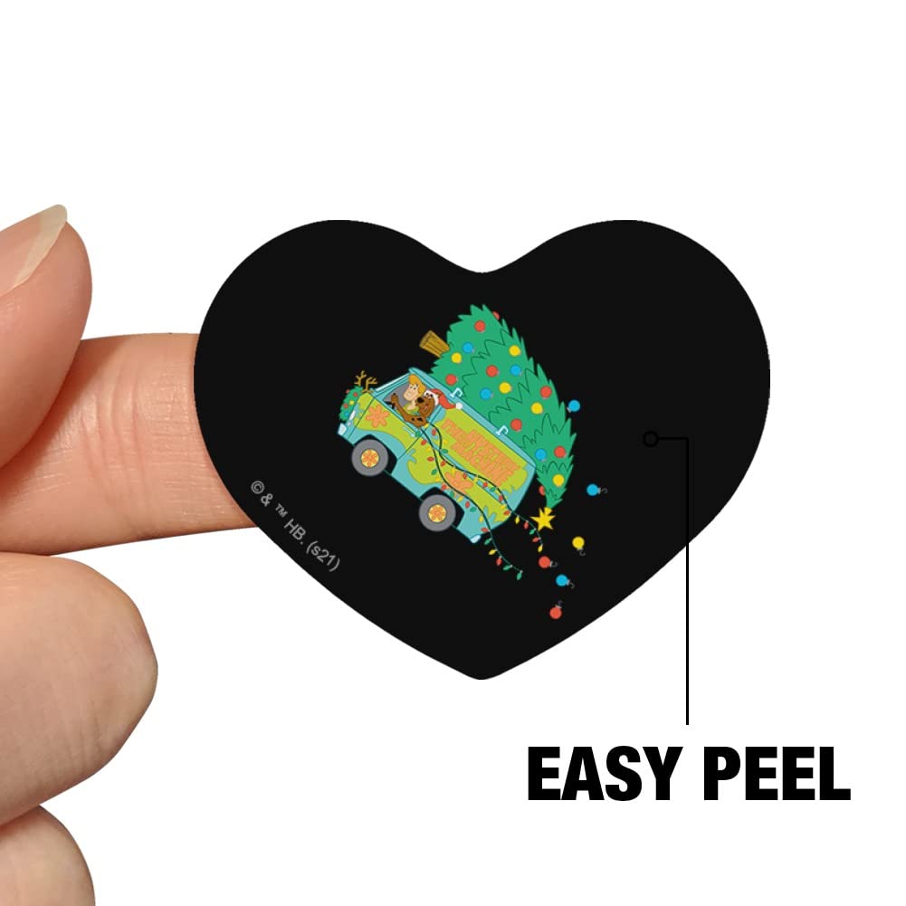 Scooby Doo Mystery Machine Christmas Heart Shaped Planner Stickers - Scrapbook, Calendar & Craft Decoration for DIY Projects, Journals, Bullet Notebooks and Holiday Gifts