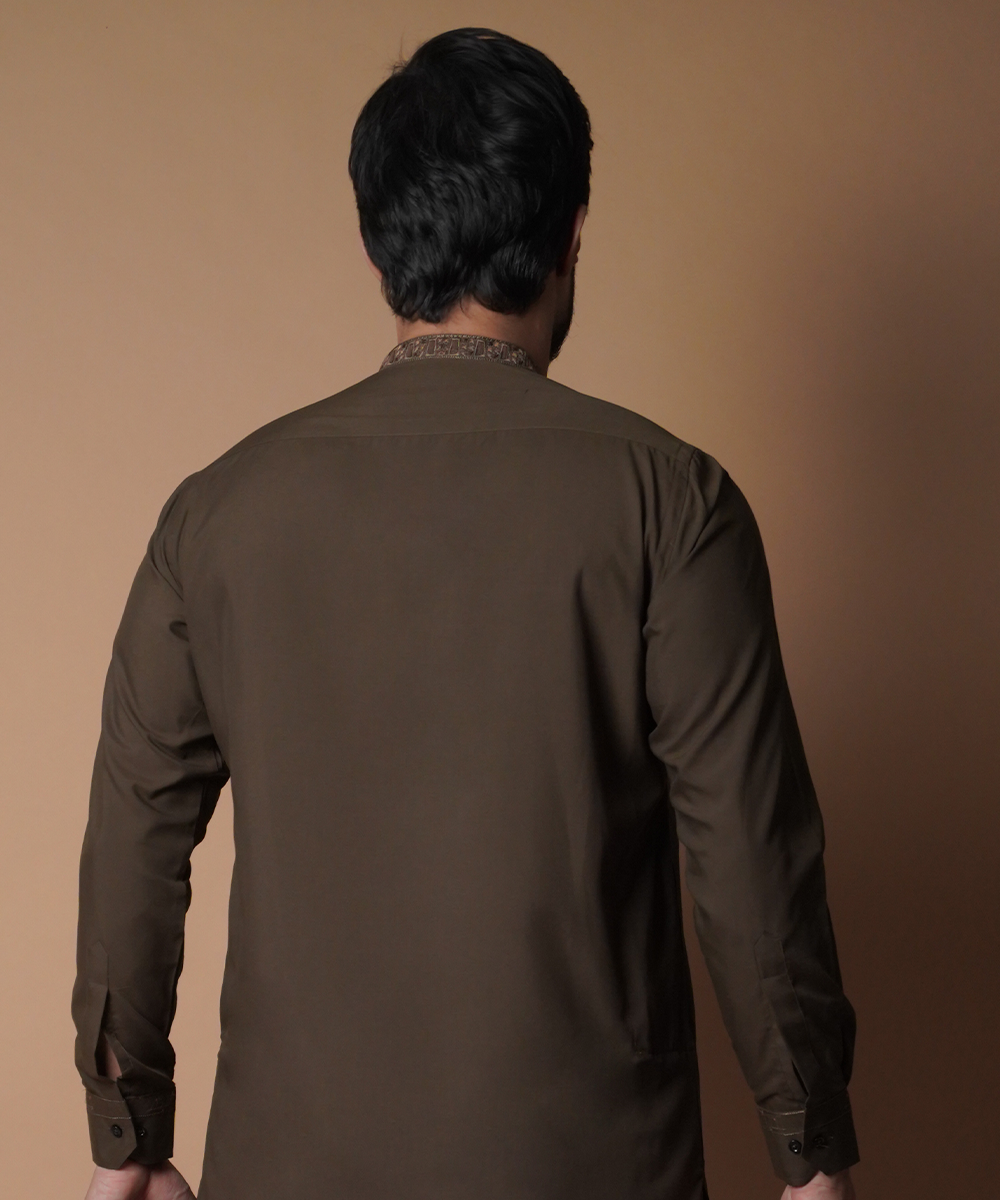 Stylish Dark Brown Shalwar Kameez for Men - Traditional Pakistani Outfit for Weddings & Festivals - Perfect for Eid Celebrations & Cultural Events