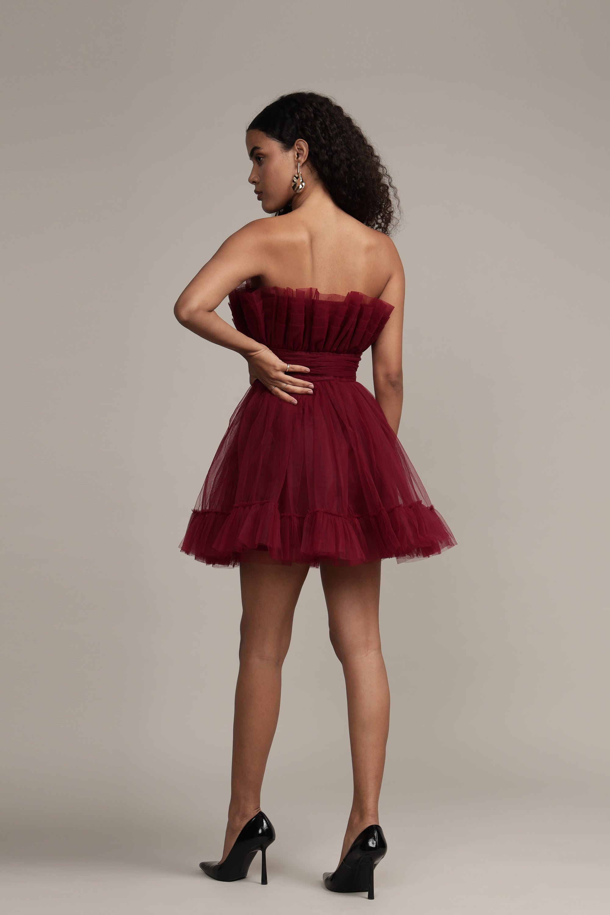 Astro Red Caspian Tulle Mini Dress for Women - Elegant Party, Cocktail & Evening Wear