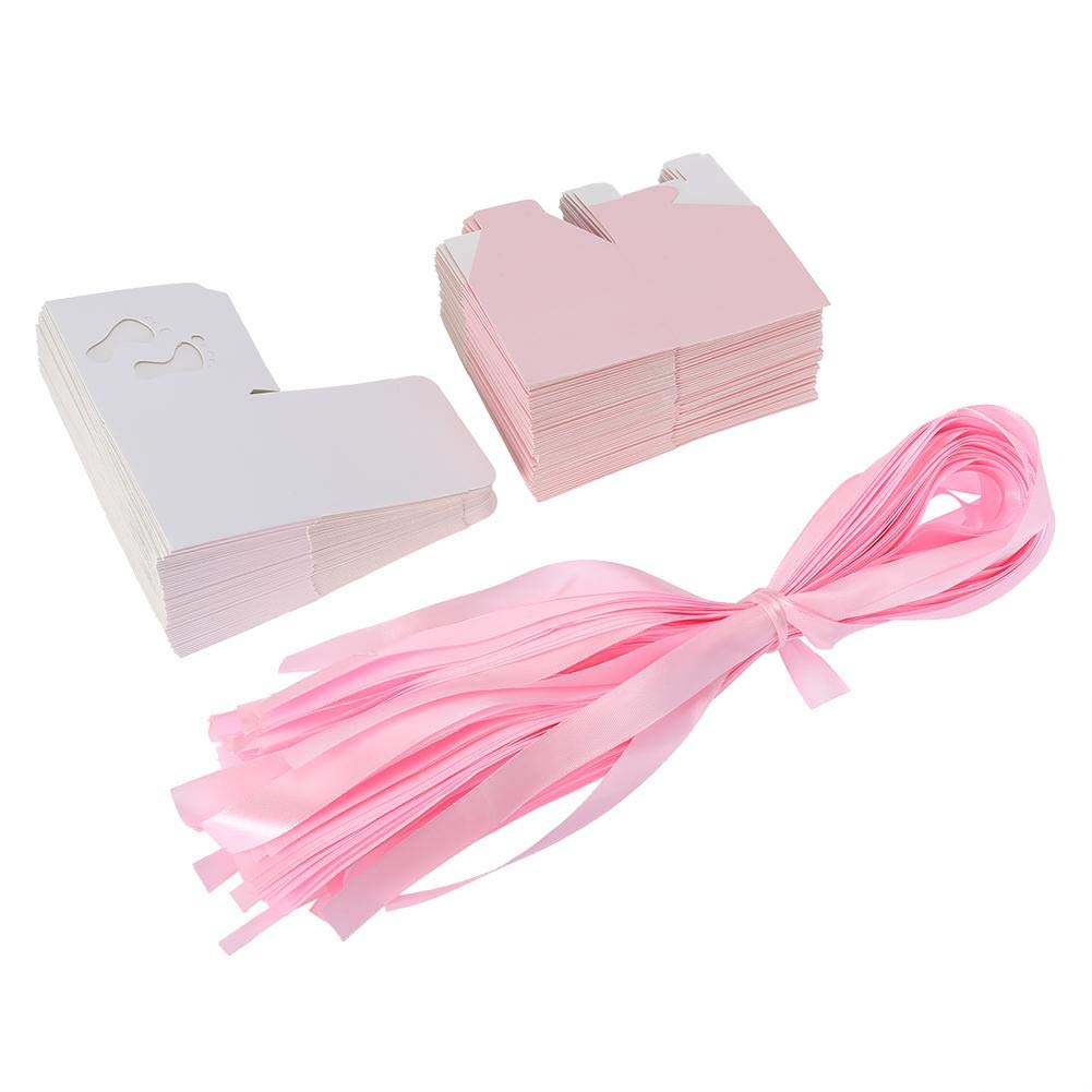 Simlug 50Pcs Pink Footprint Shaped Candy Gift Box - Perfect for Baby Showers, Weddings & Birthday Parties - Sweet Treats for Special Occasions