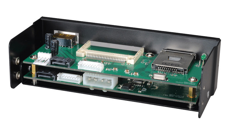 Lian Li BZ-S01 Black Multi-Tier Memory Card Reader with High-Speed USB Hub & eSATA Port - Perfect for Data Transfer, PC Builds, and Professional Photography Workstations
