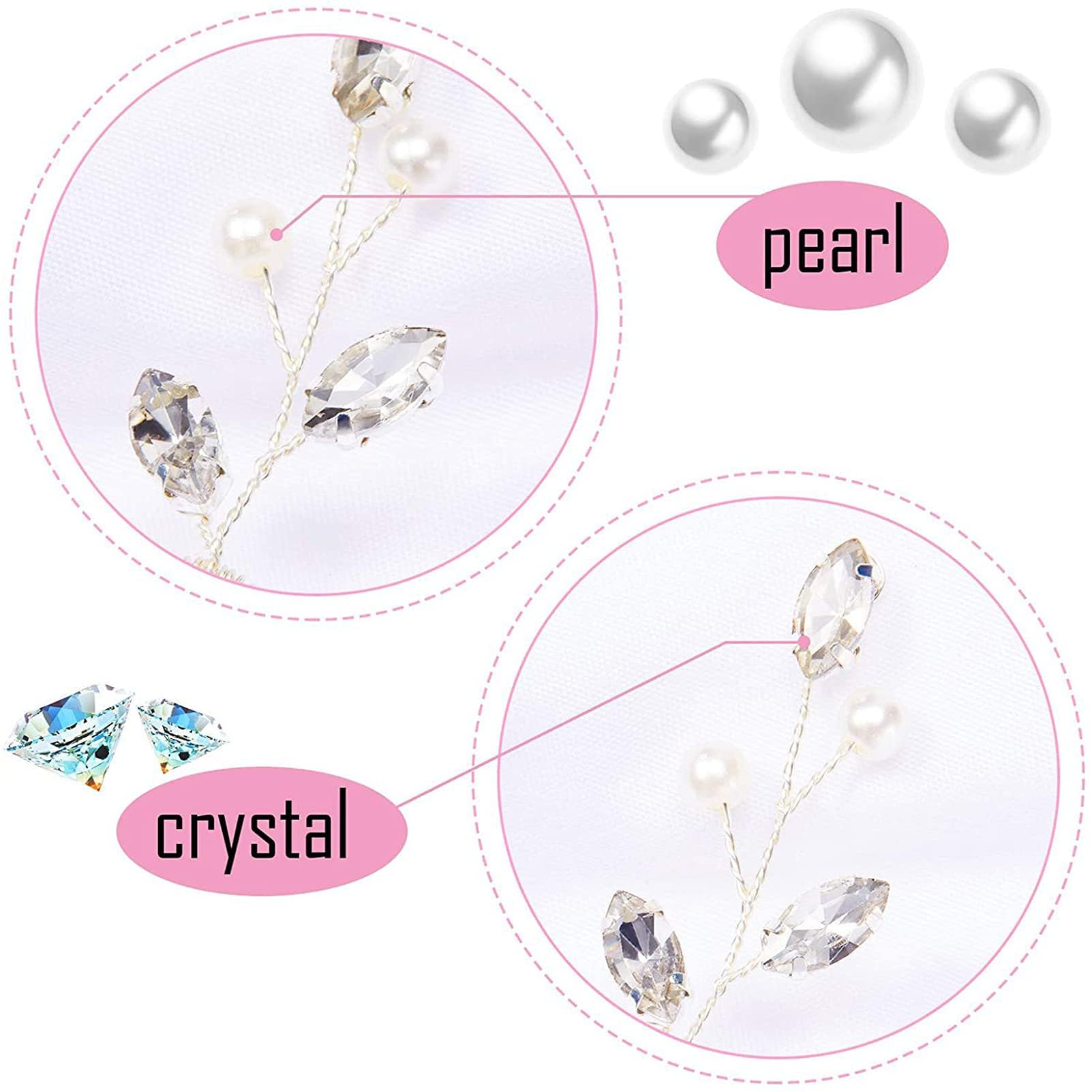 Elegant Wedding Hair Vines & Crystal Bridal Headpieces – Silver Floral Pearl Hair Accessories for Women & Girls | Perfect for Bridal Styling, Prom & Special Occasions