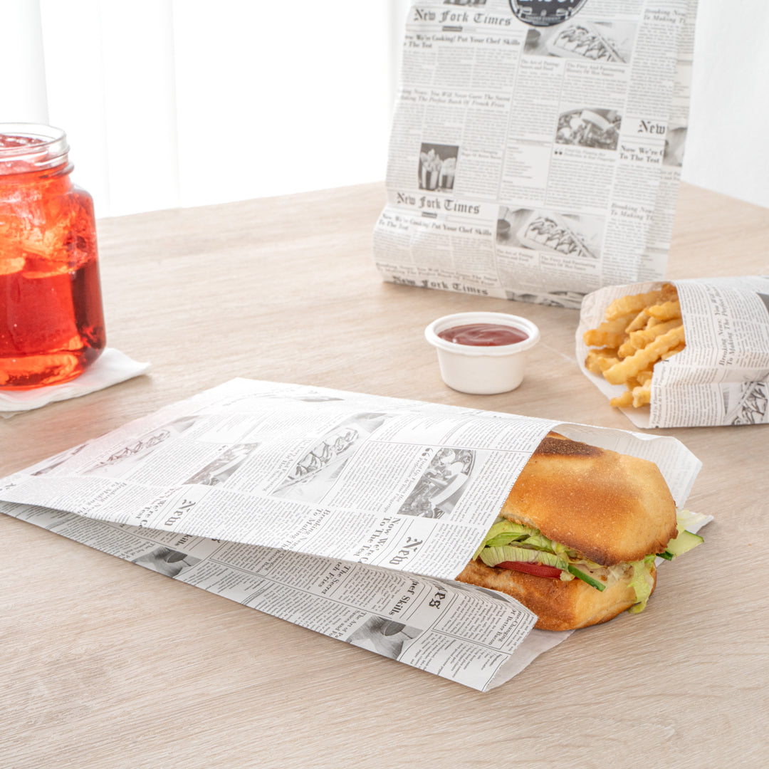Eco-Friendly Newsprint Paper French Fry & Snack Bags - 7